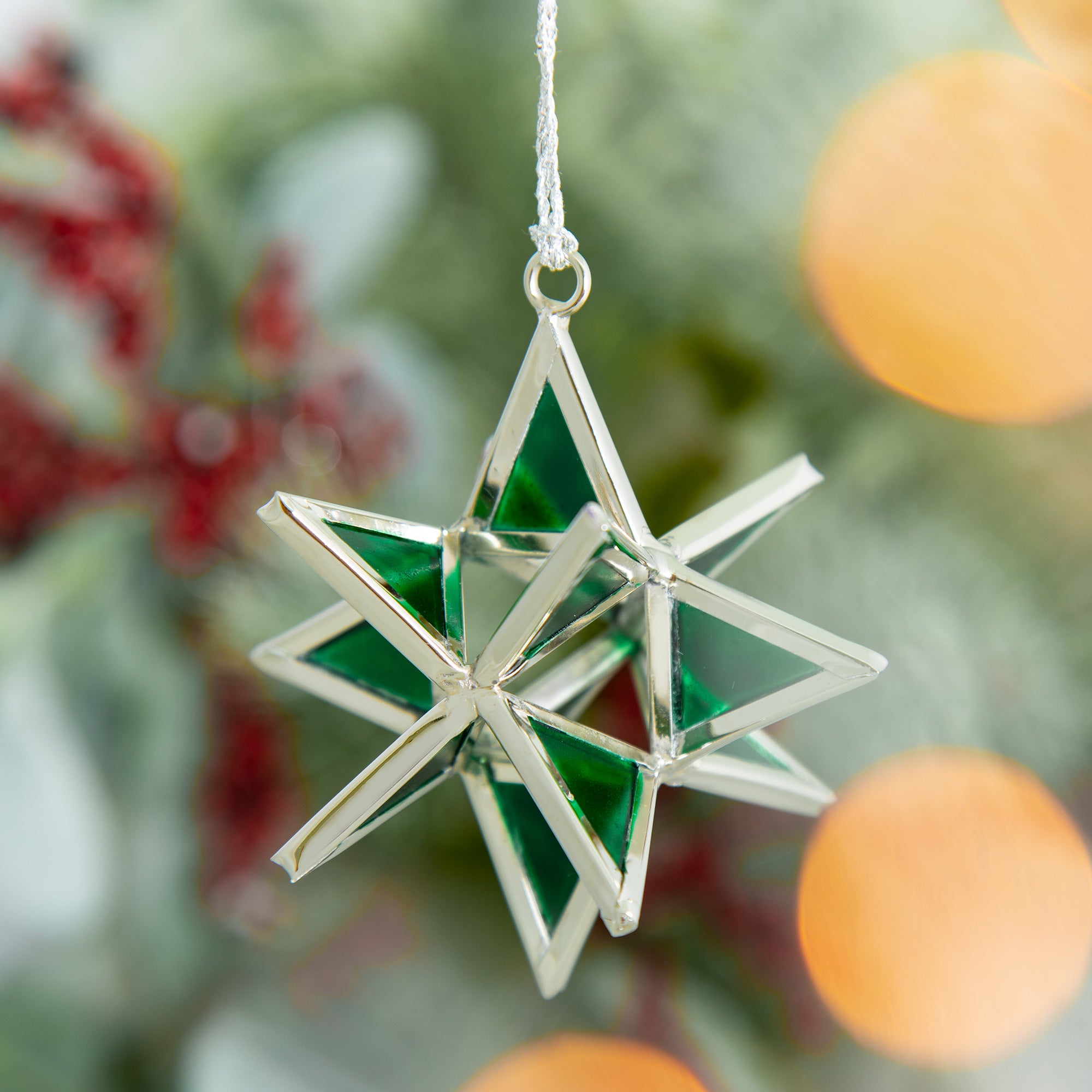 Premium Handcrafted Moravian Star Ornament | Fair Trade Stained Glass Decor