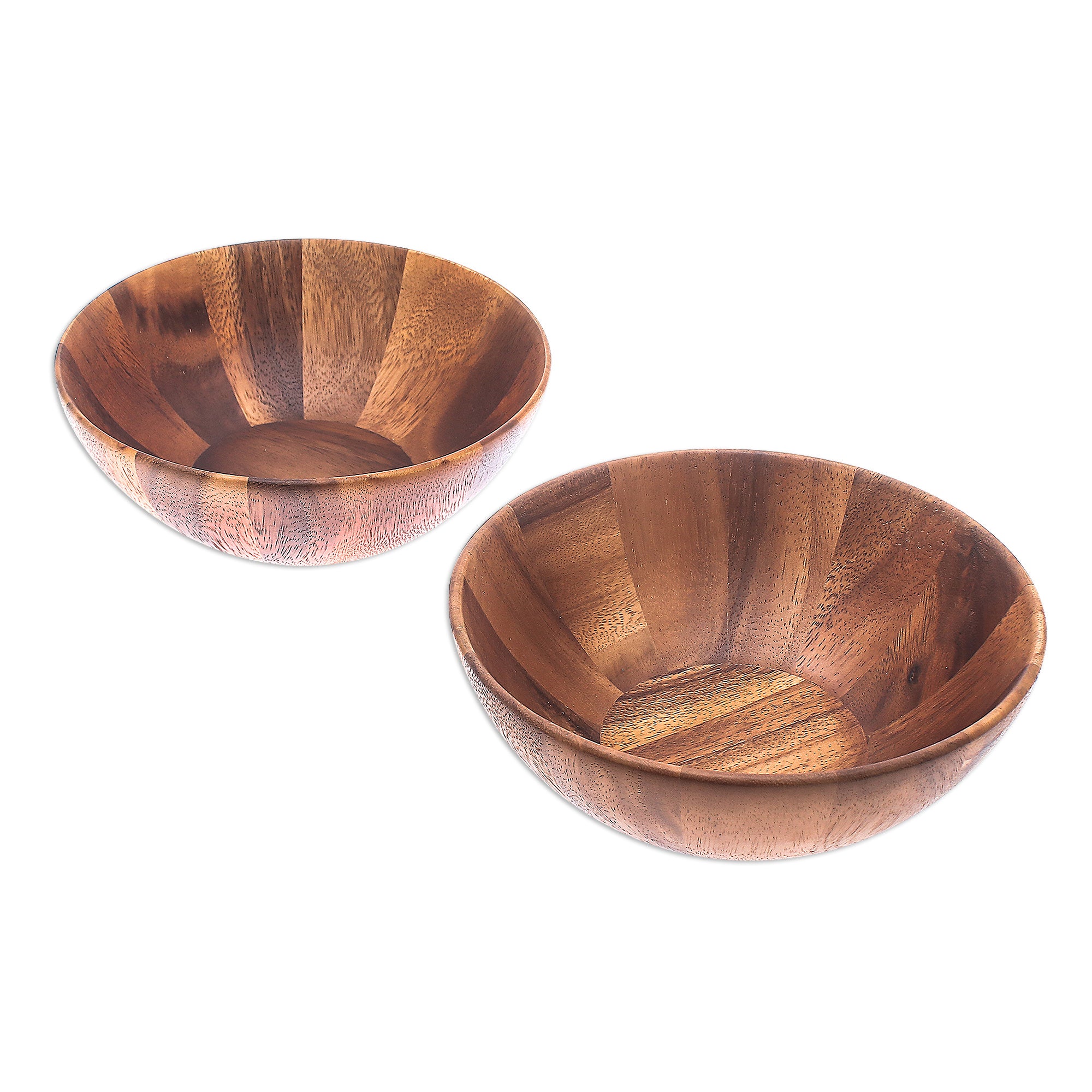 Premium Handcrafted Raintree Wood Bowls Set from Thailand – Artisan Pair