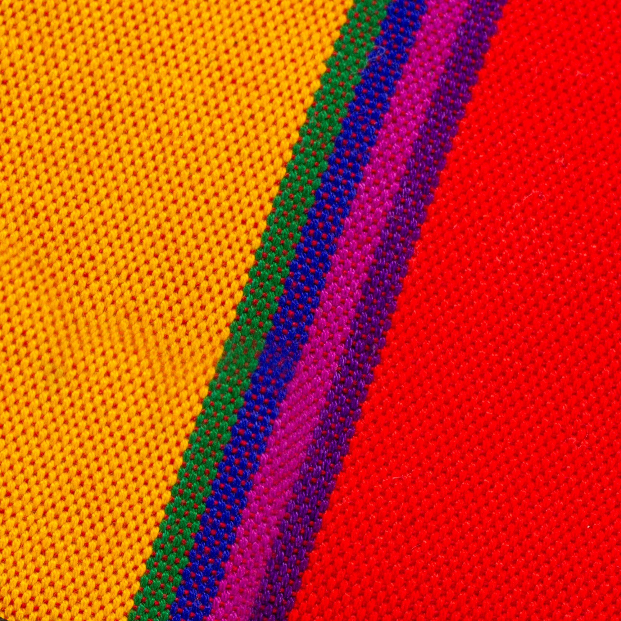 Premium Guatemalan Sunset Striped Cotton Placemat & Napkin Set - Handwoven Elegance