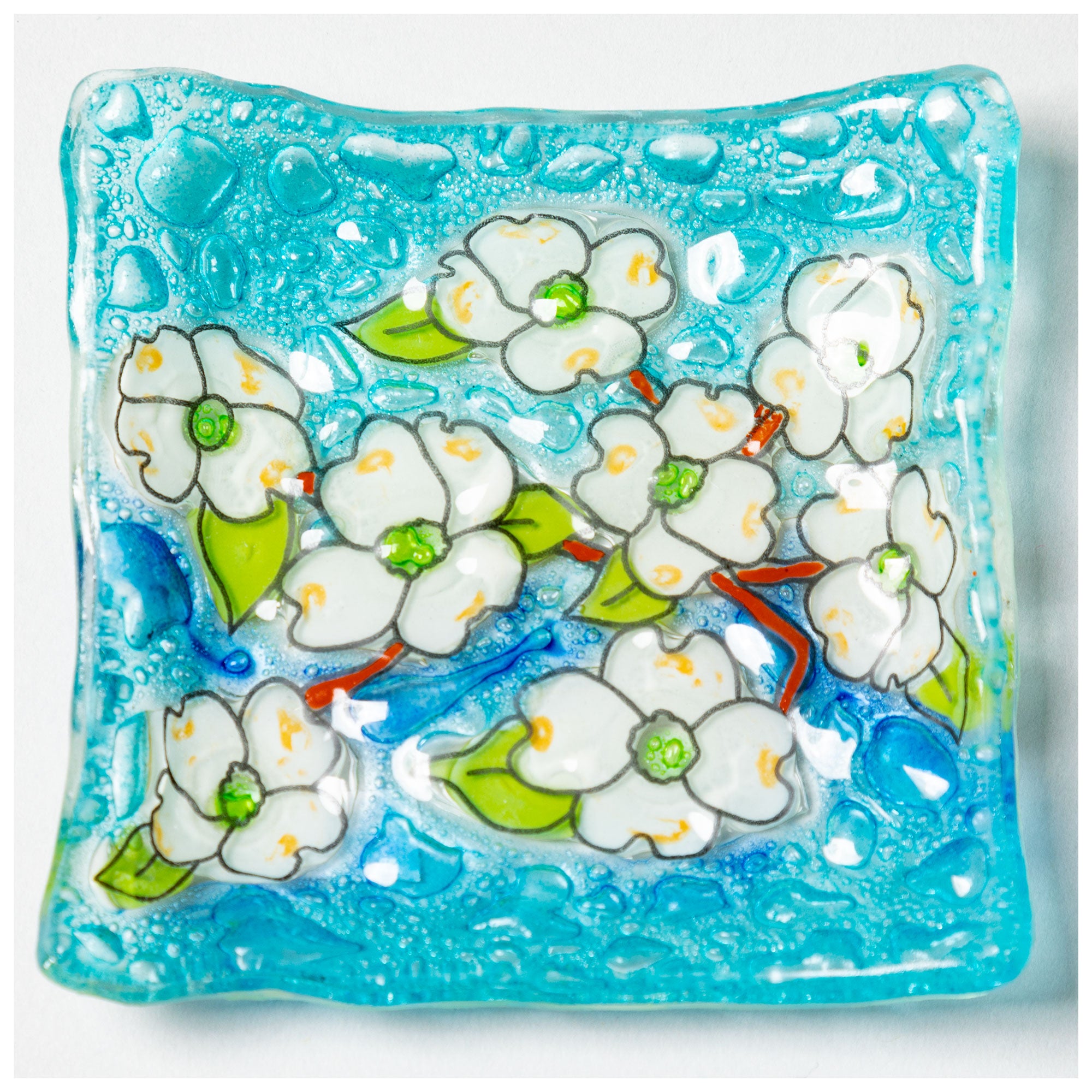 Premium Hand-Painted Recycled Glass Jewelry Dish