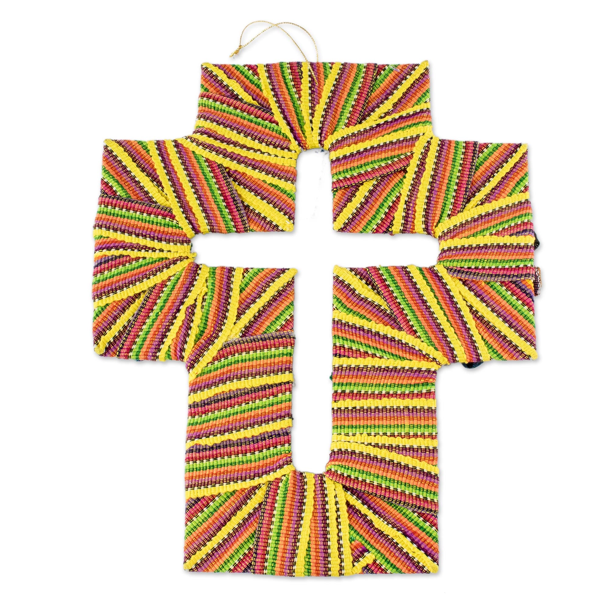 Premium Handmade Guatemalan Worry Doll Cross - Faith-Inspired Wall Art