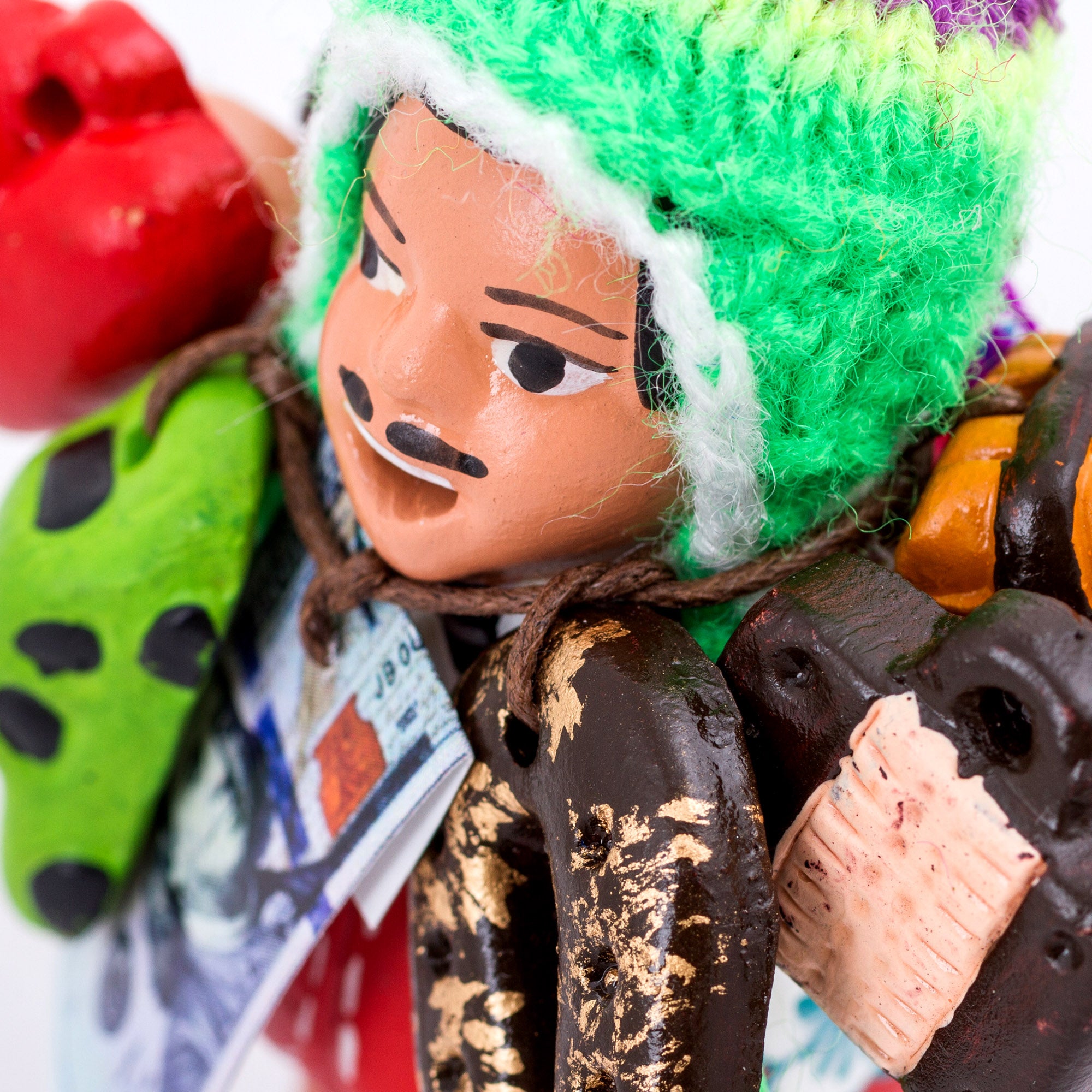 Premium Hand-Painted Ekeko Sculpture - Peruvian God of Abundance with Wool Cap
