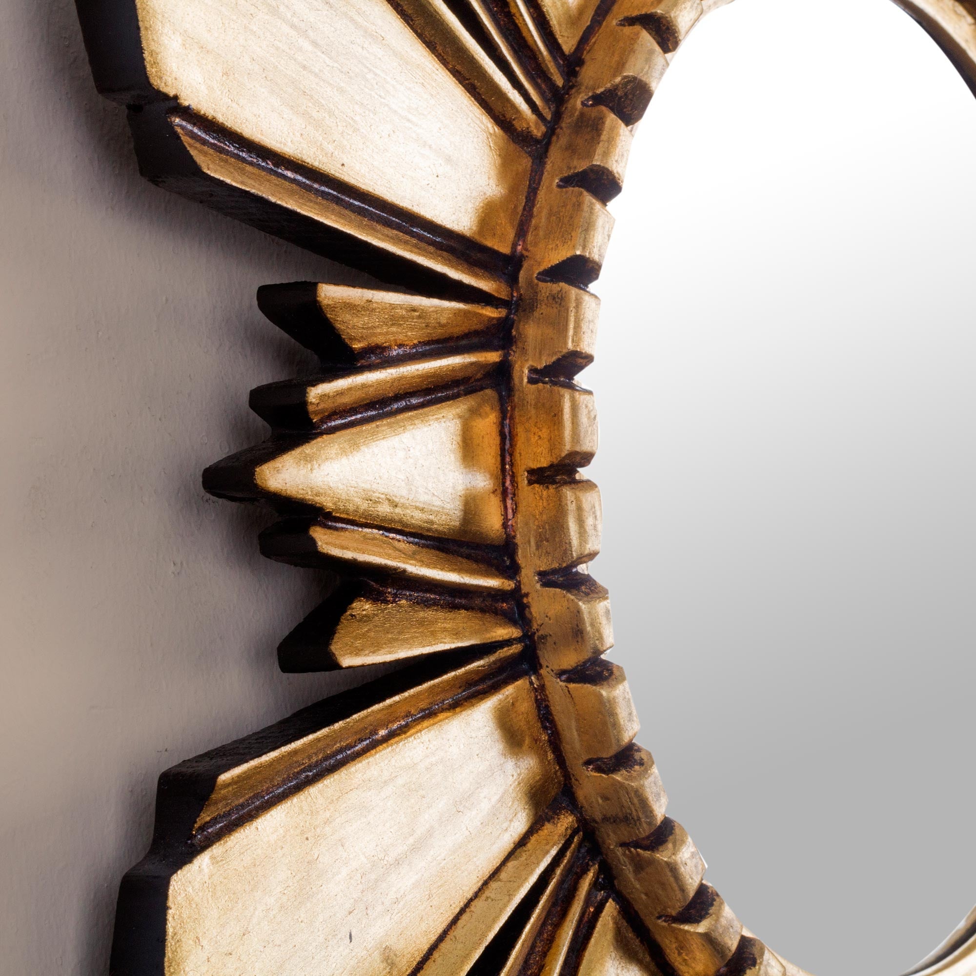 Premium Cuzco Sun Handcrafted Gilded Wood Mirror - Medium