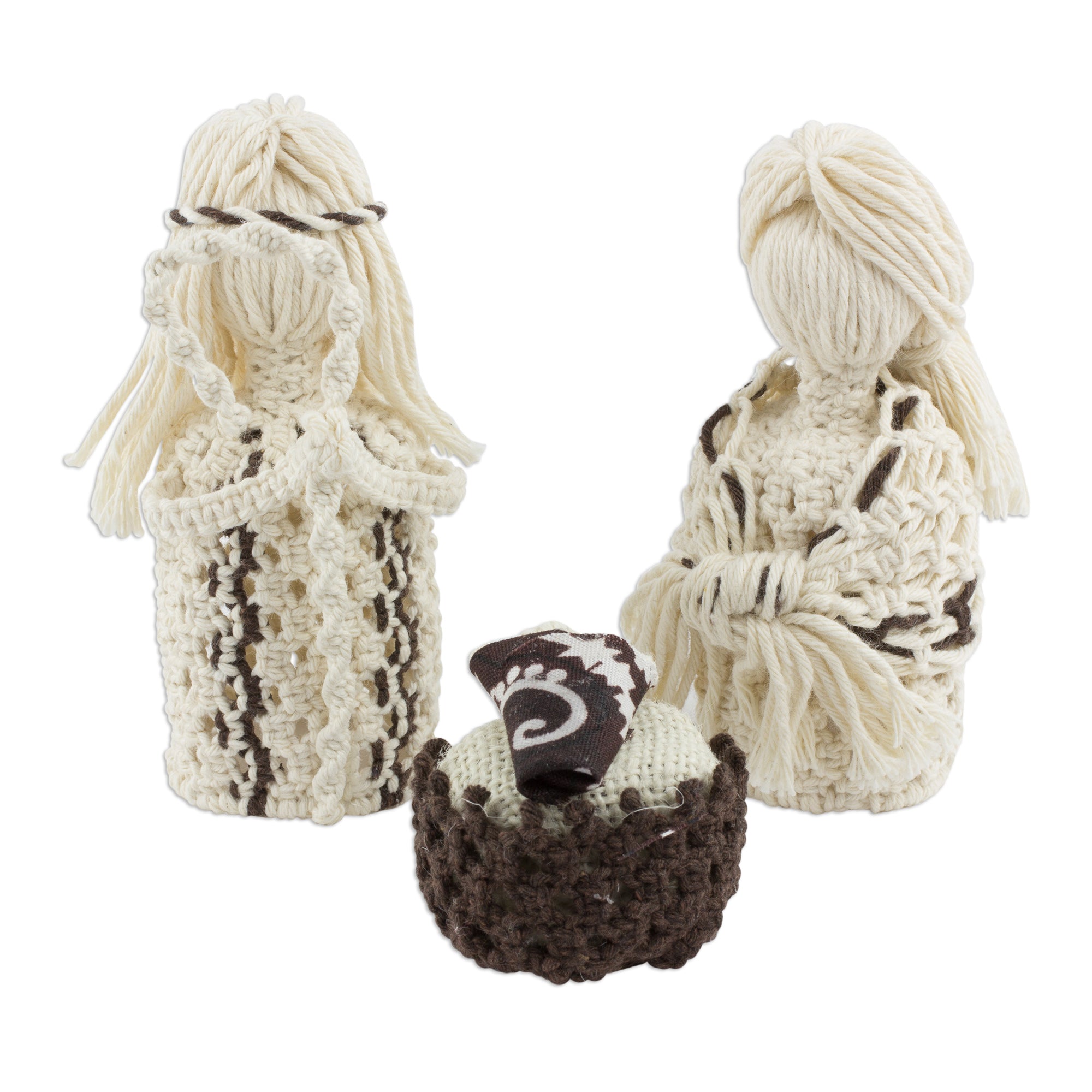 Premium Handcrafted Cotton Macramé Nativity Scene Set - Hopeful Arrival Collection