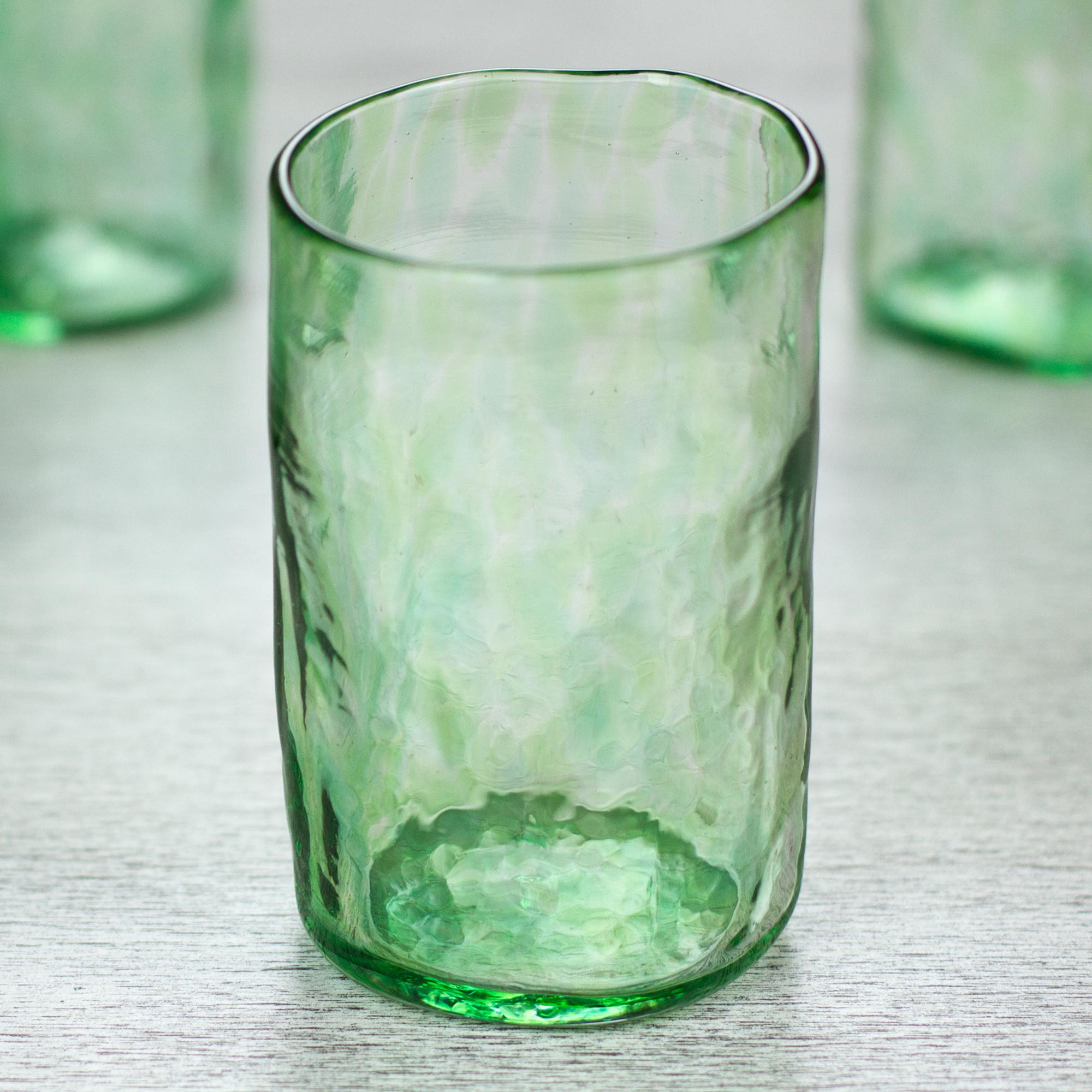 Premium Green Mist Set of 4 Handcrafted Artisan Glass Tumblers - Upgrade Your Drinkware