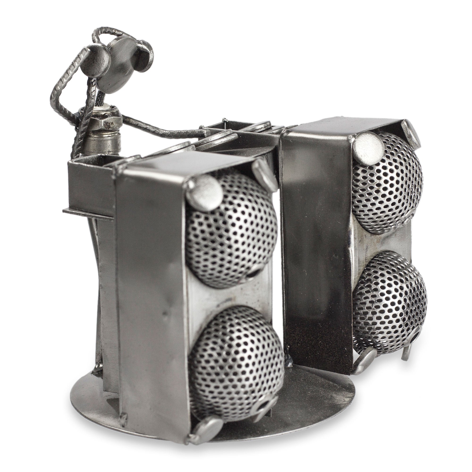 Premium Rustic DJ Sculpture - Recycled Metal Art Piece