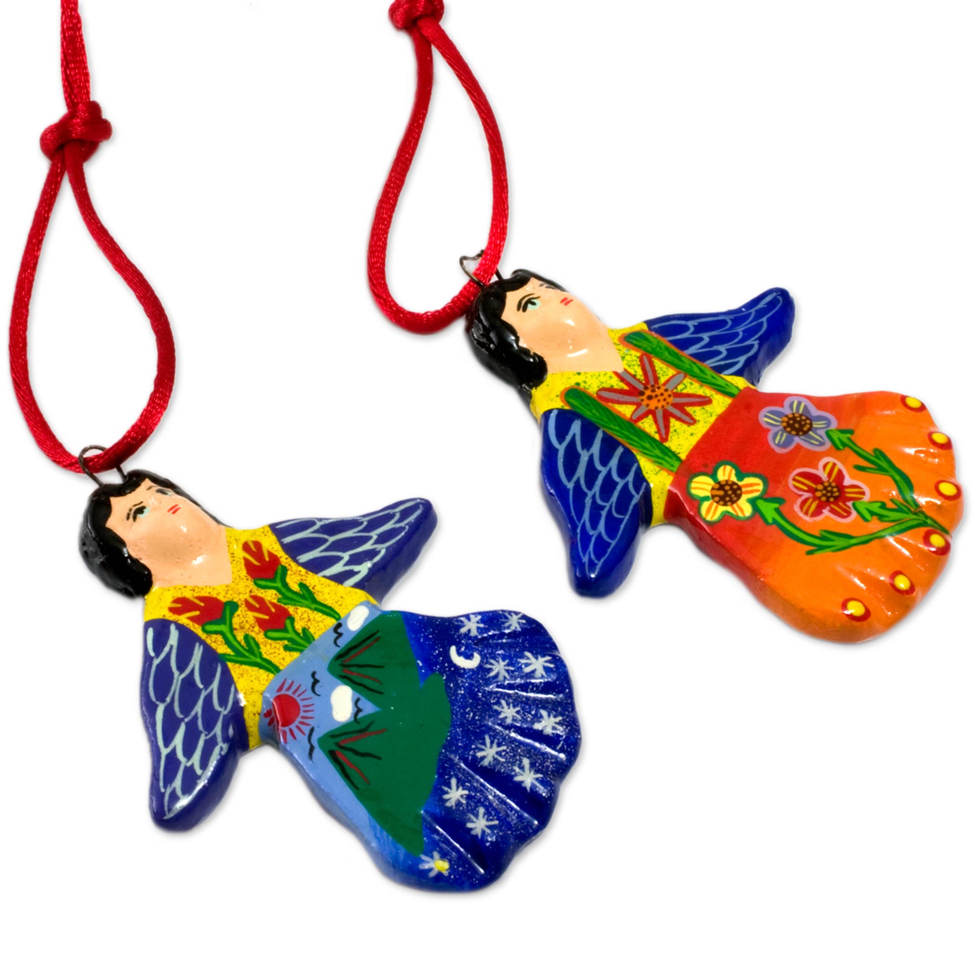 Premium Handcrafted Happy Angels Ceramic Ornament Set