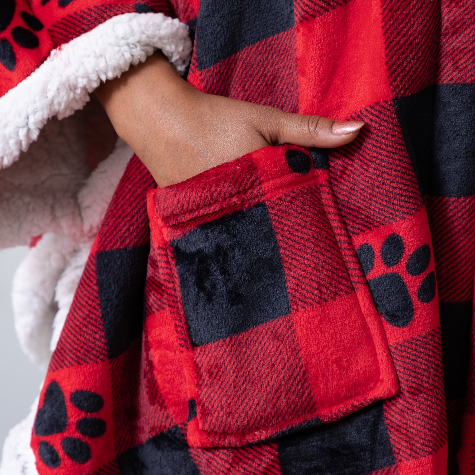 Ultimate Cozy Paw Print Hoodie Blanket - Premium Wearable Cape