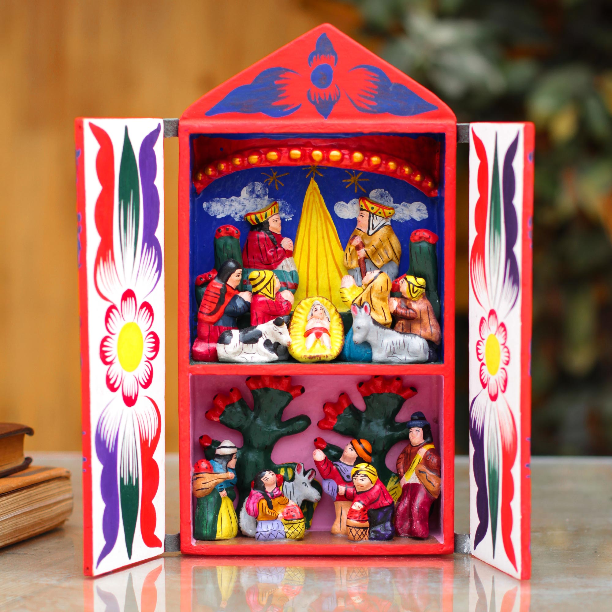 Premium Peruvian Christmas Retablo - Handcrafted Nativity Diorama
