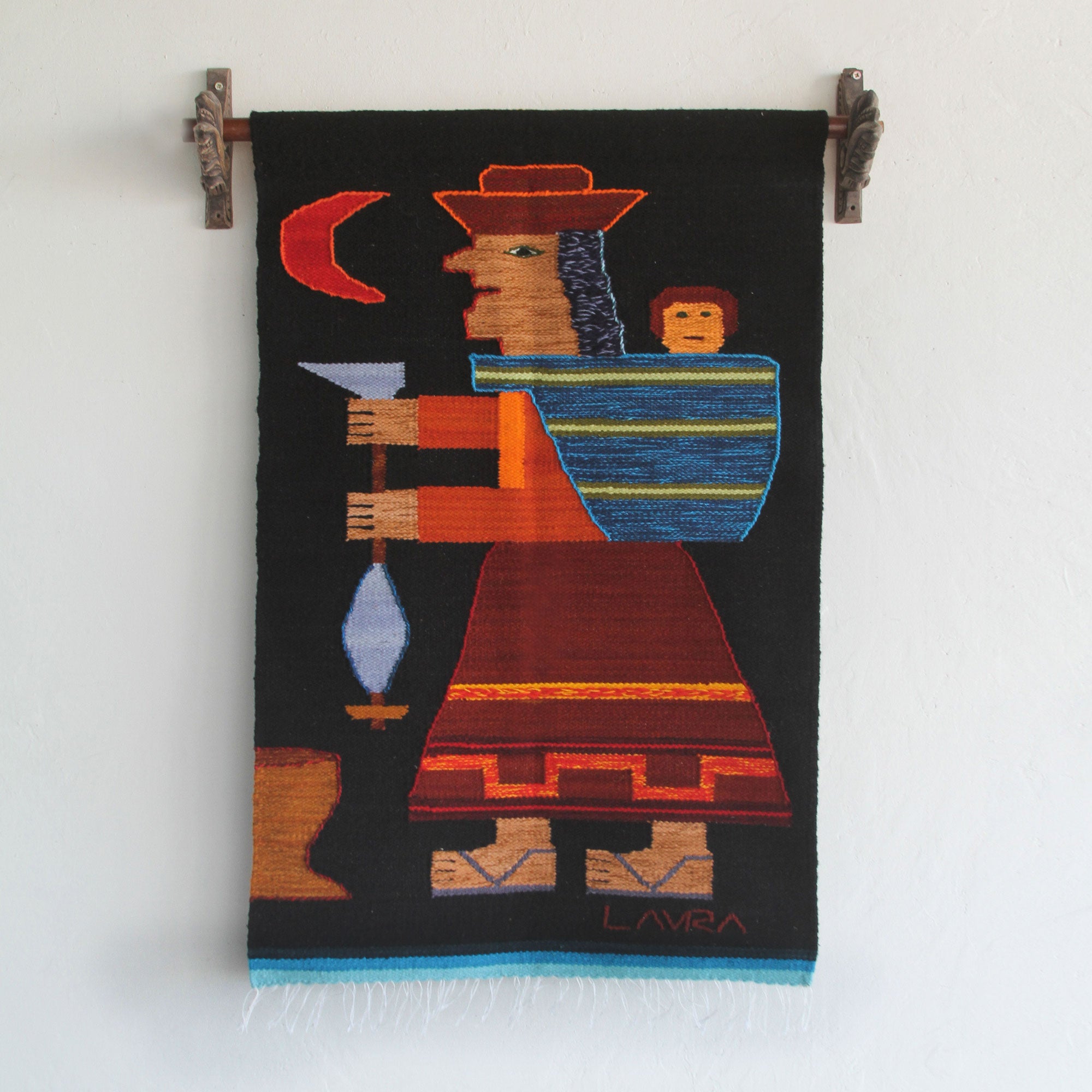 Premium Handwoven Wool Tapestry - Andean Artisan Craft