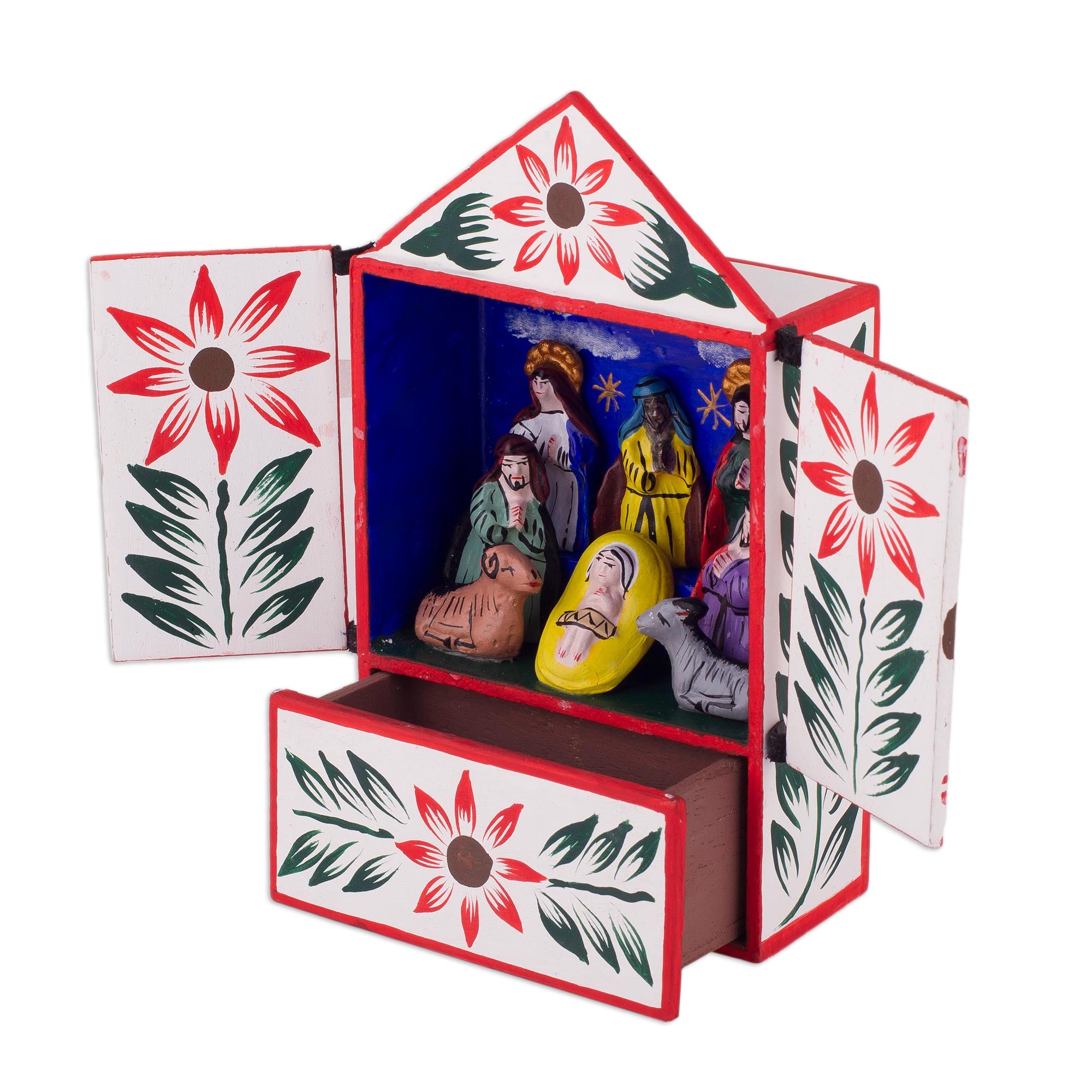 Premium Handcrafted Nativity Retablo - Ayacucho Wood Art from Peru