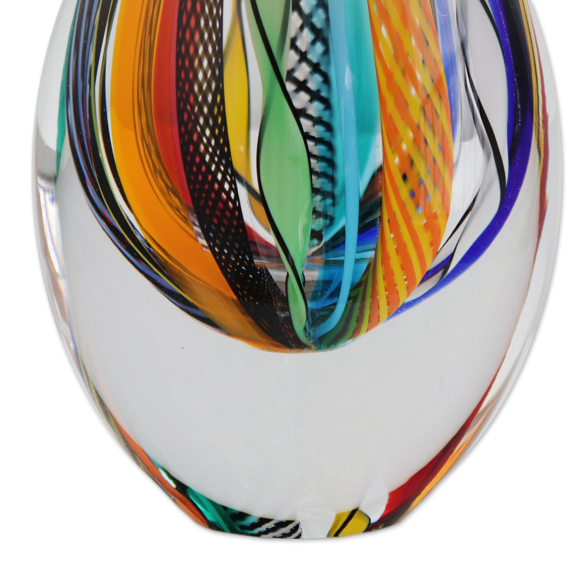 Premium Murano-Style Art Glass Vase - Color Cascade (11 Inch)