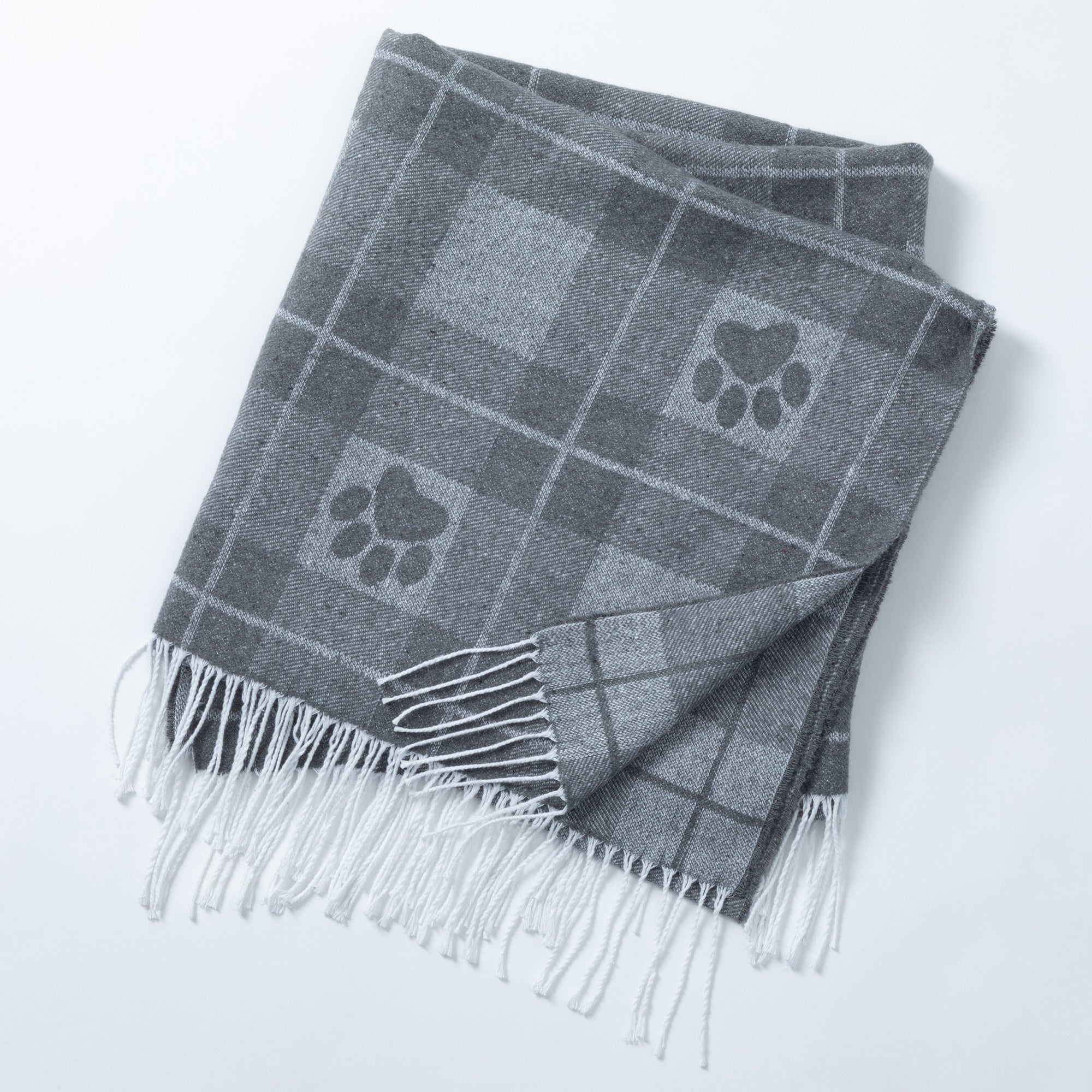 Premium Paw Print Cotton Blend Throw Blanket - Cozy & Stylish 70¡± x 56¡±