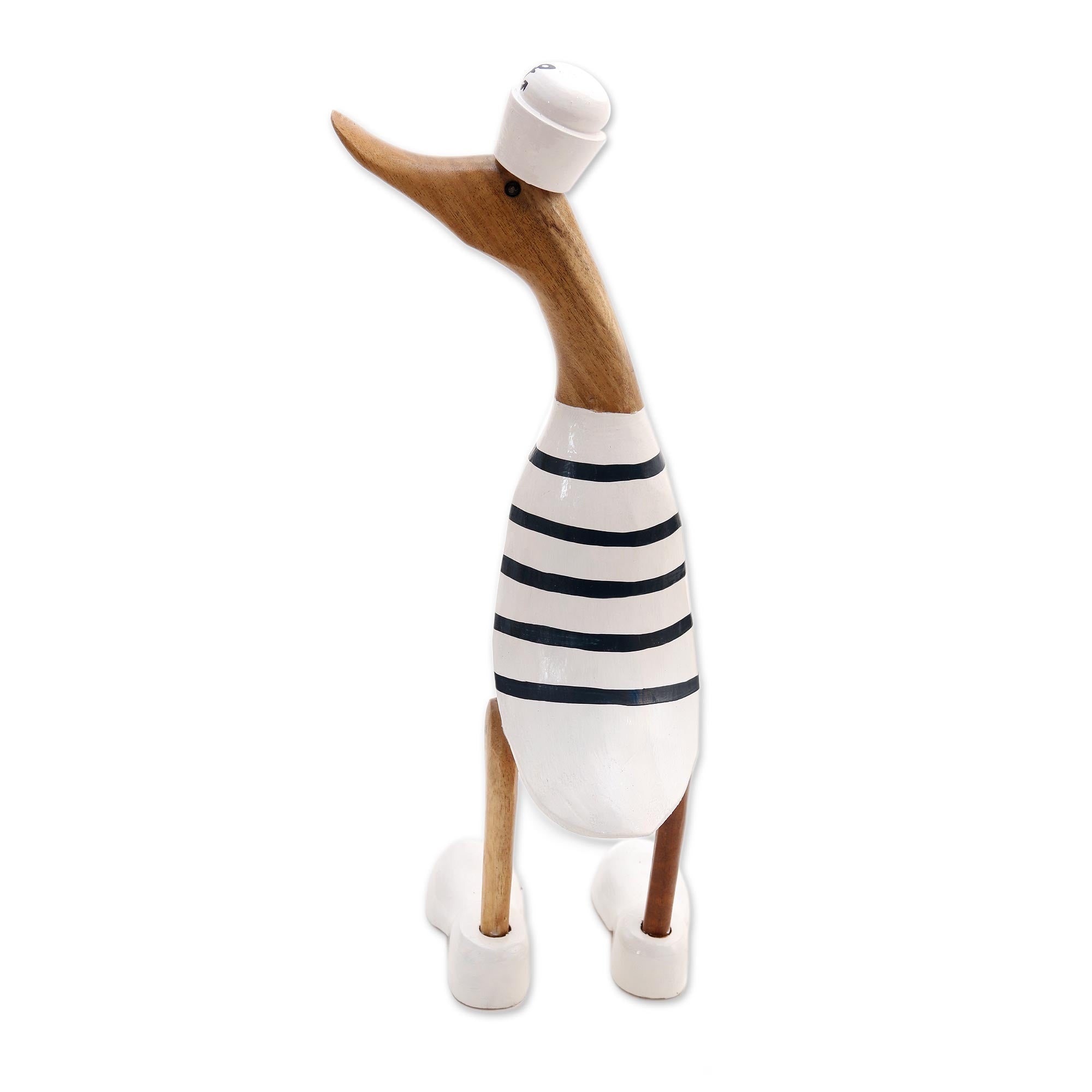 Premium Sailor Duck Sculpture - Handcrafted Acacia Wood & Bamboo Root Art from Bali