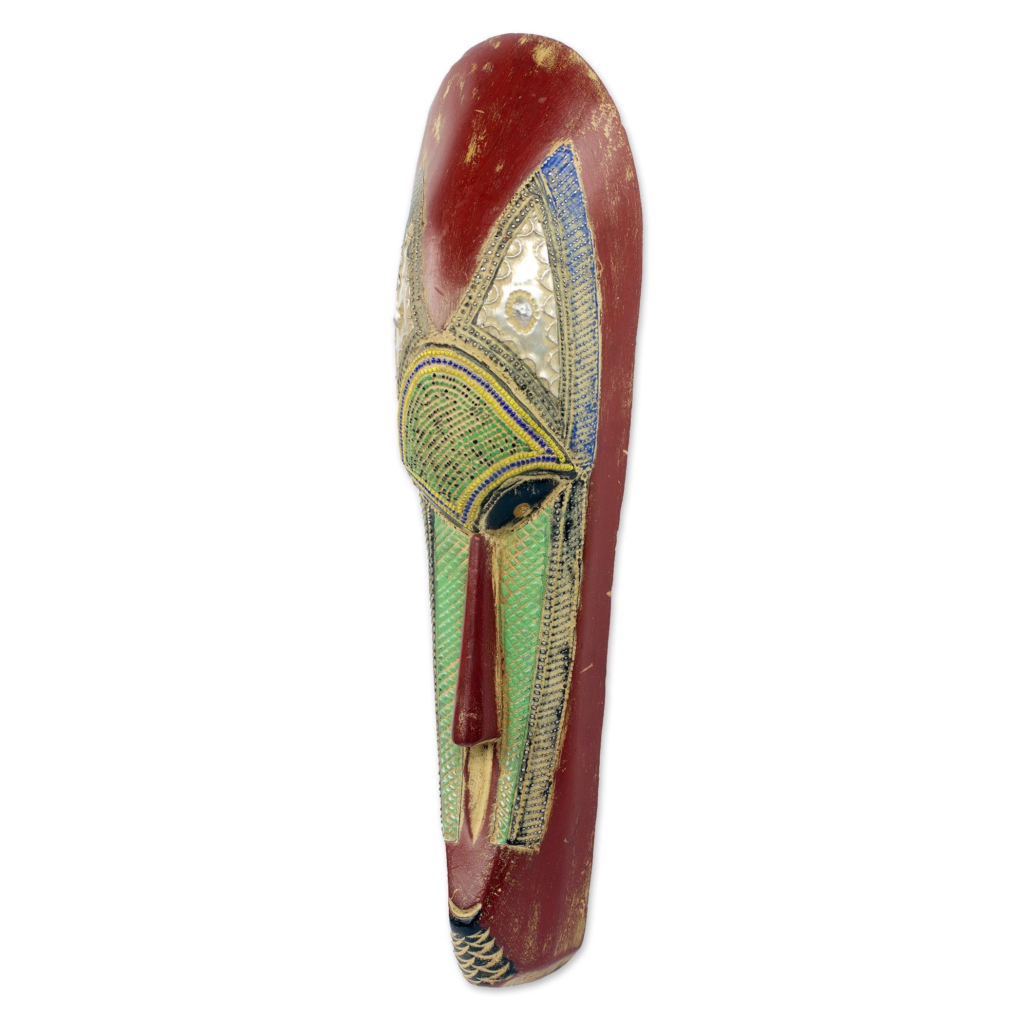 Premium Hand-Carved West African Wood Wall Mask - Authentic Ghanaian Art