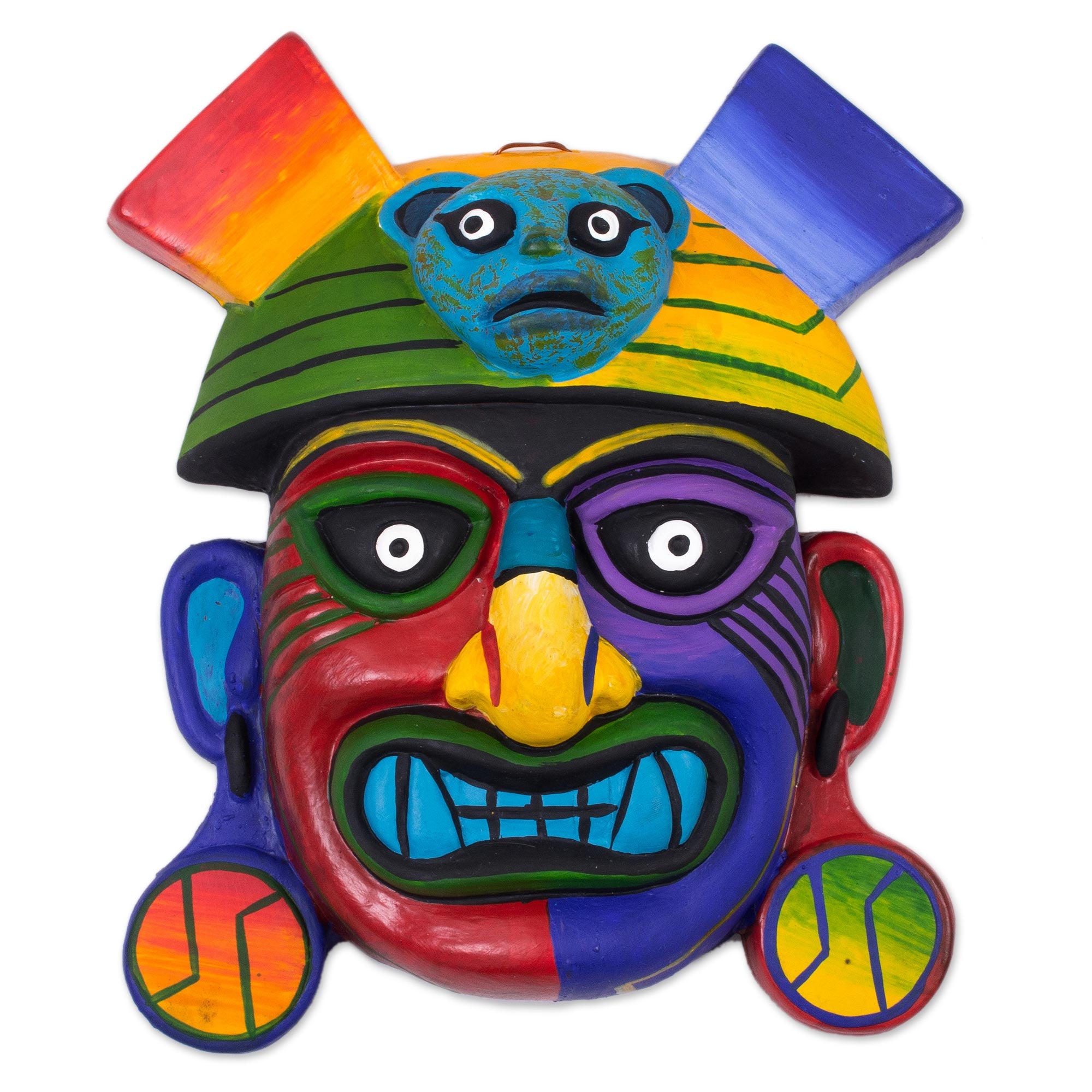 Premium Handcrafted Ai Apaec Ceramic Wall Mask | Authentic Peruvian Art