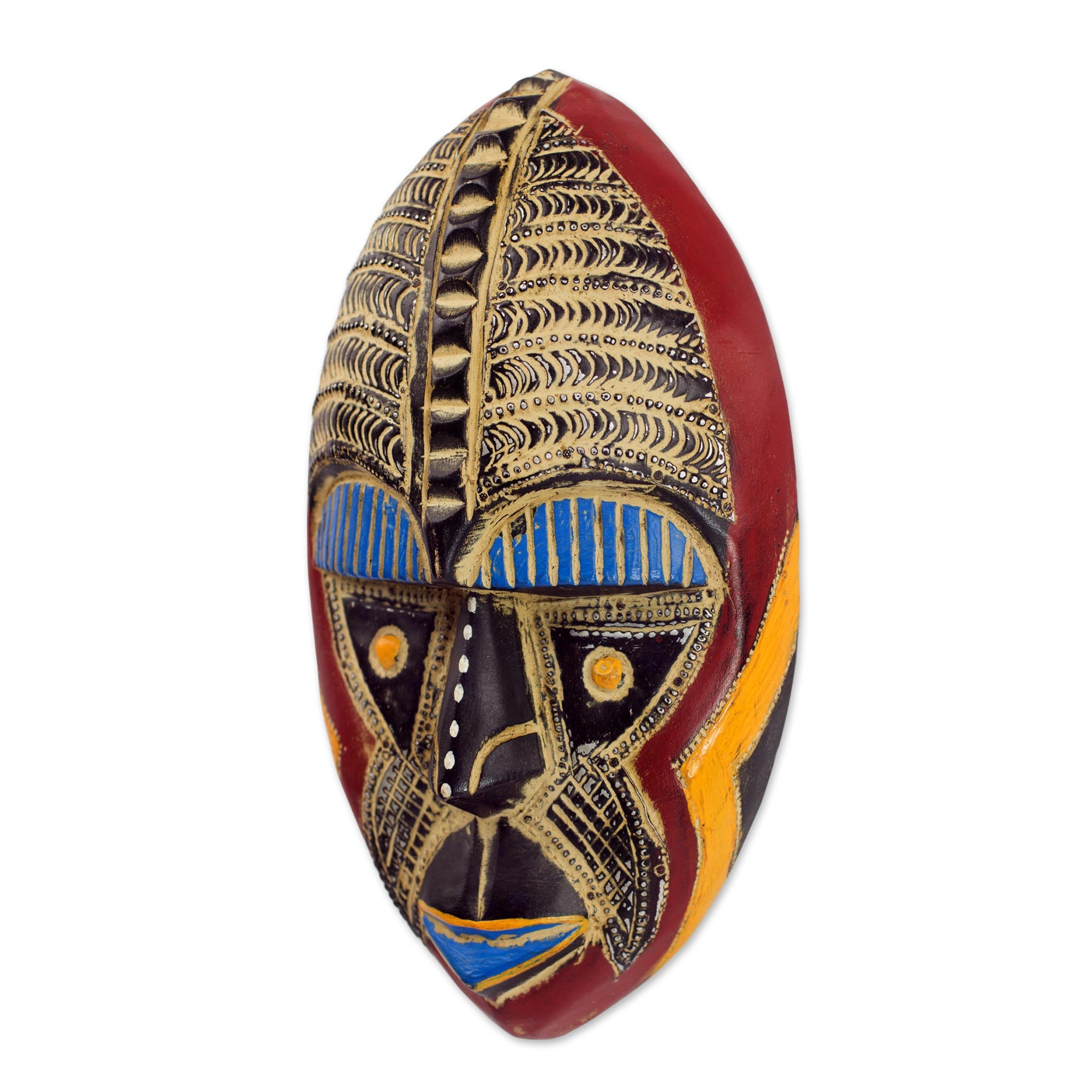 Premium Handcrafted African Wood Wall Mask - Talk of Prosperity