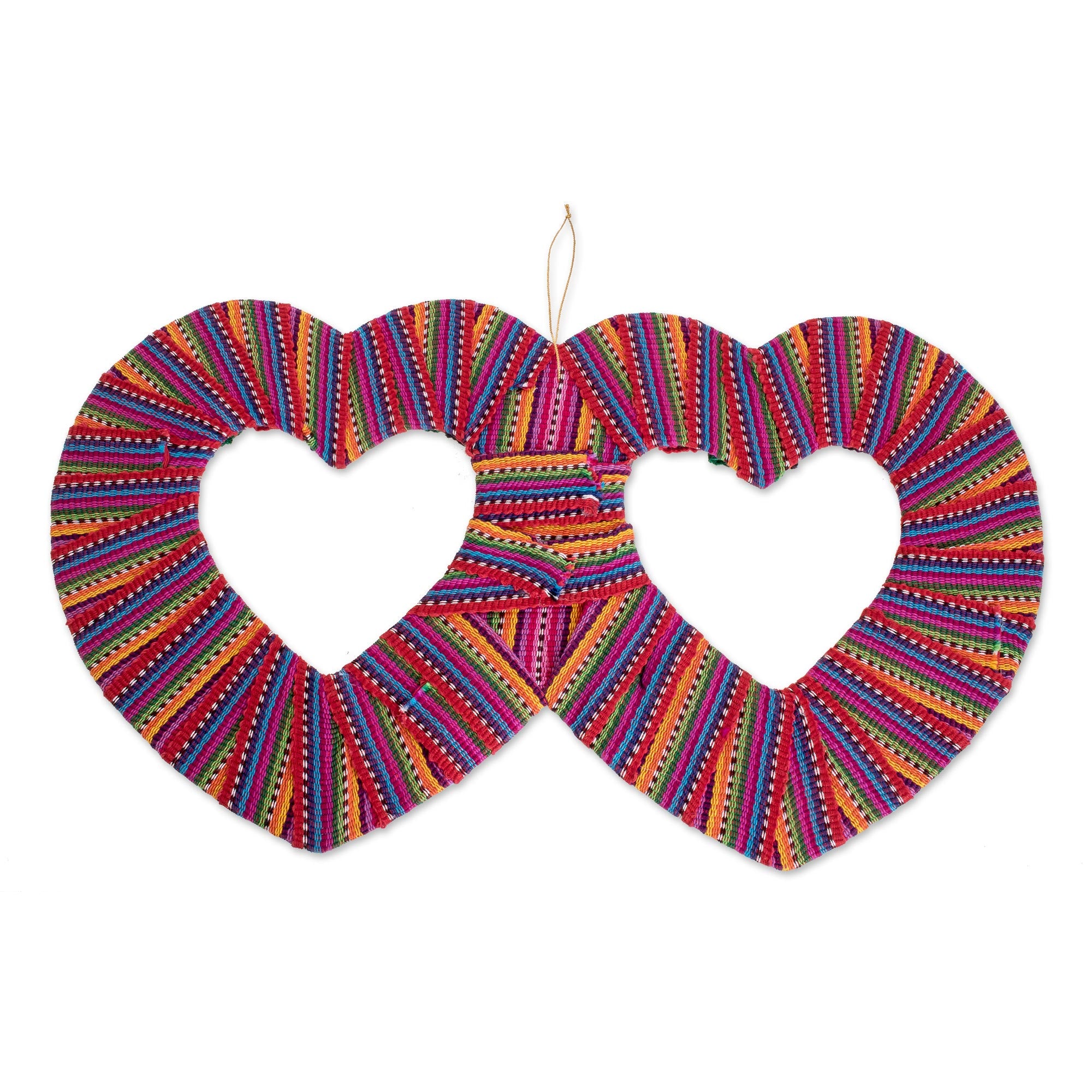 Premium Guatemalan Love Heart-Shaped Cotton Worry Doll Wall Art