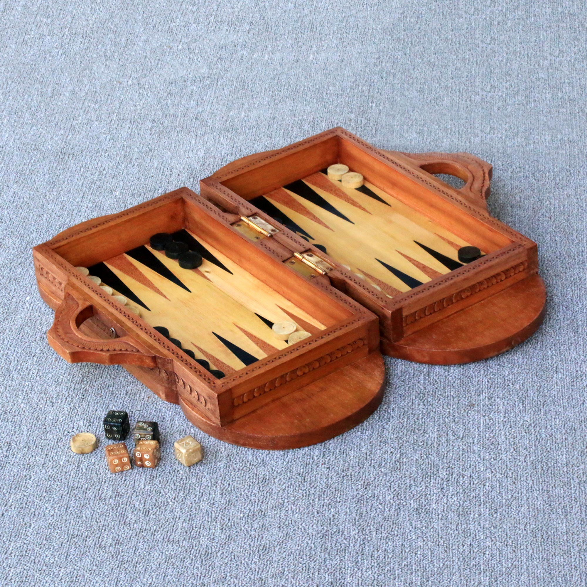 Premium Lion Meets Bull Handcrafted Backgammon Set