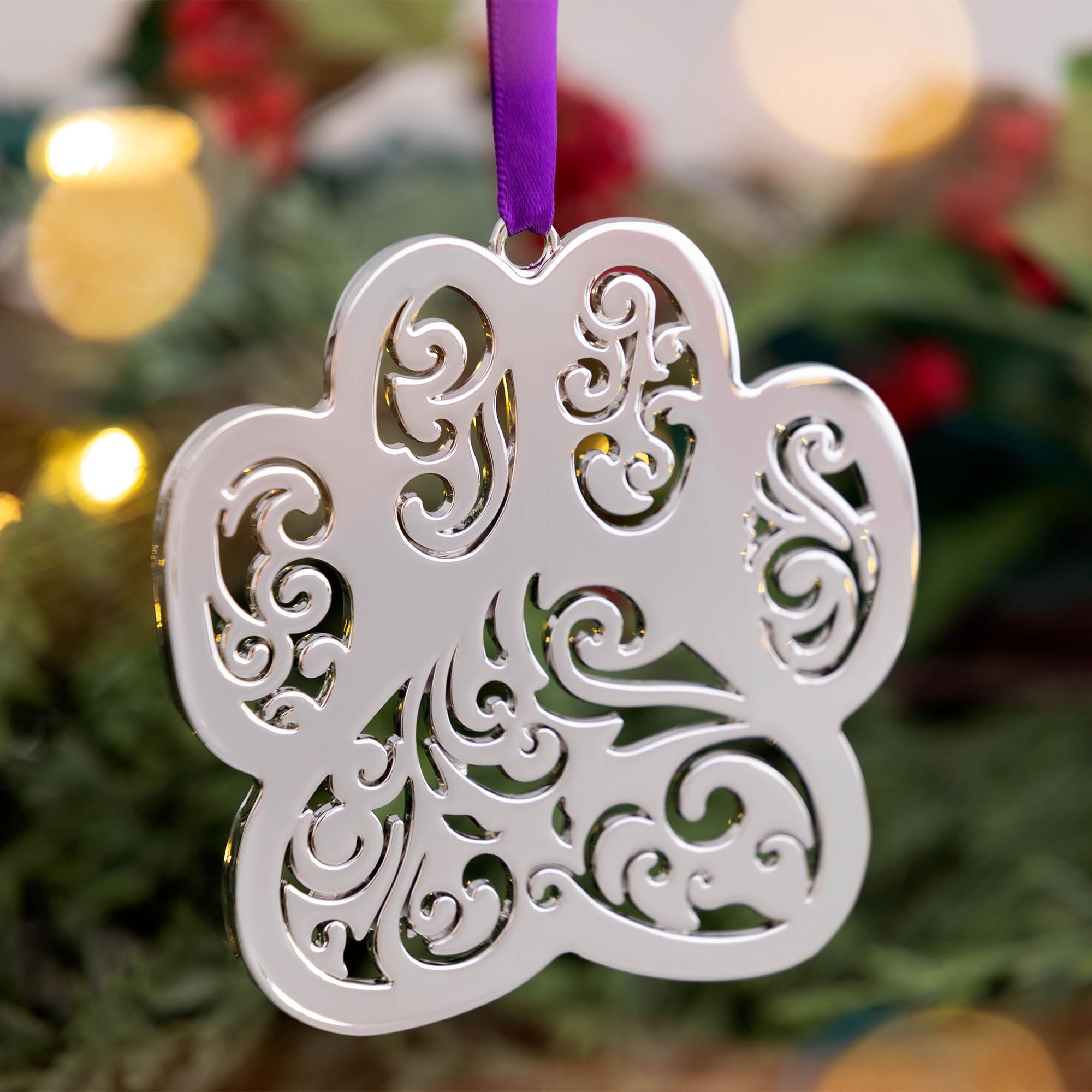 Premium Pawfectly Done Silver-Tone Cut-Out Ornament