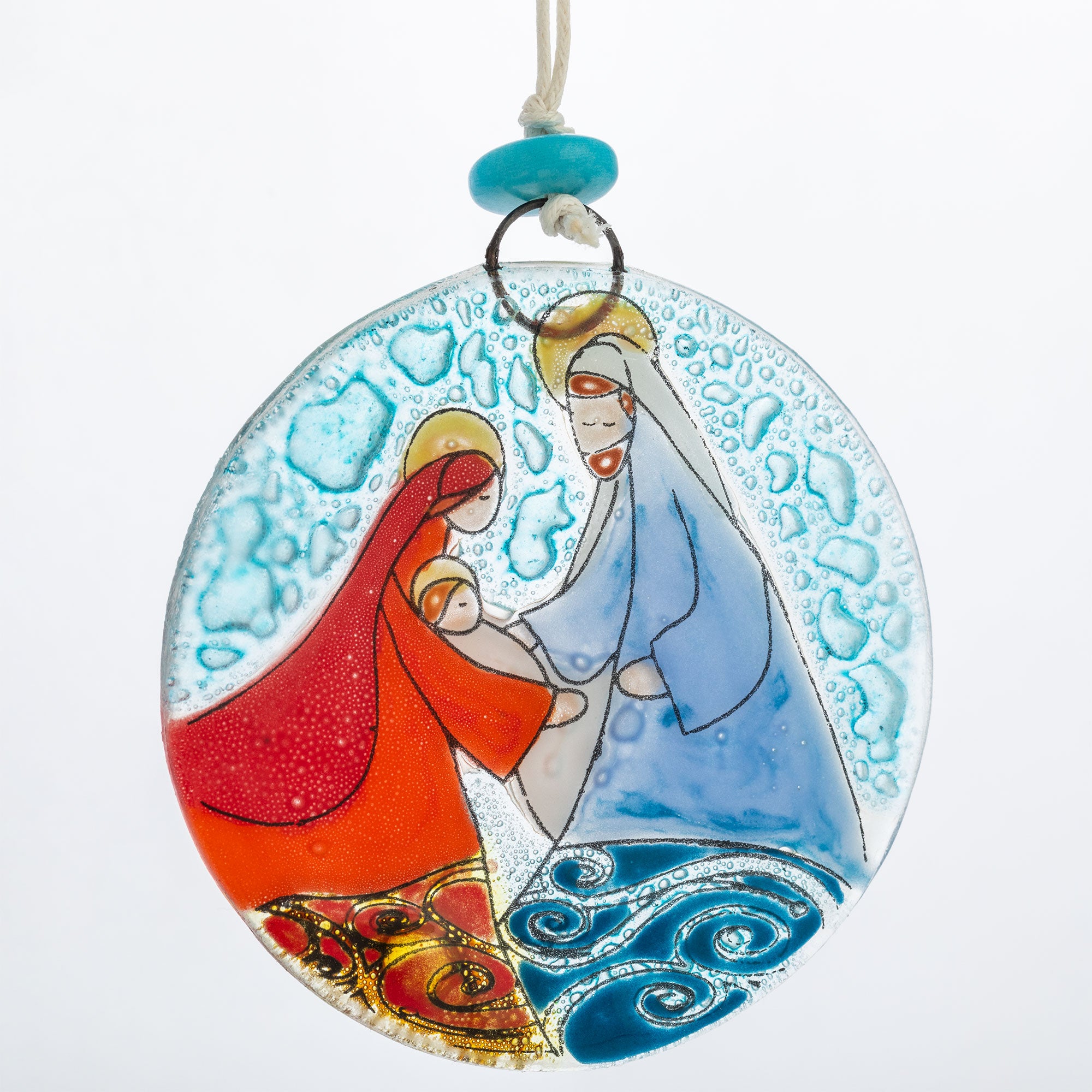 Premium Nativity Recycled Glass Ornament - Handcrafted in Ecuador