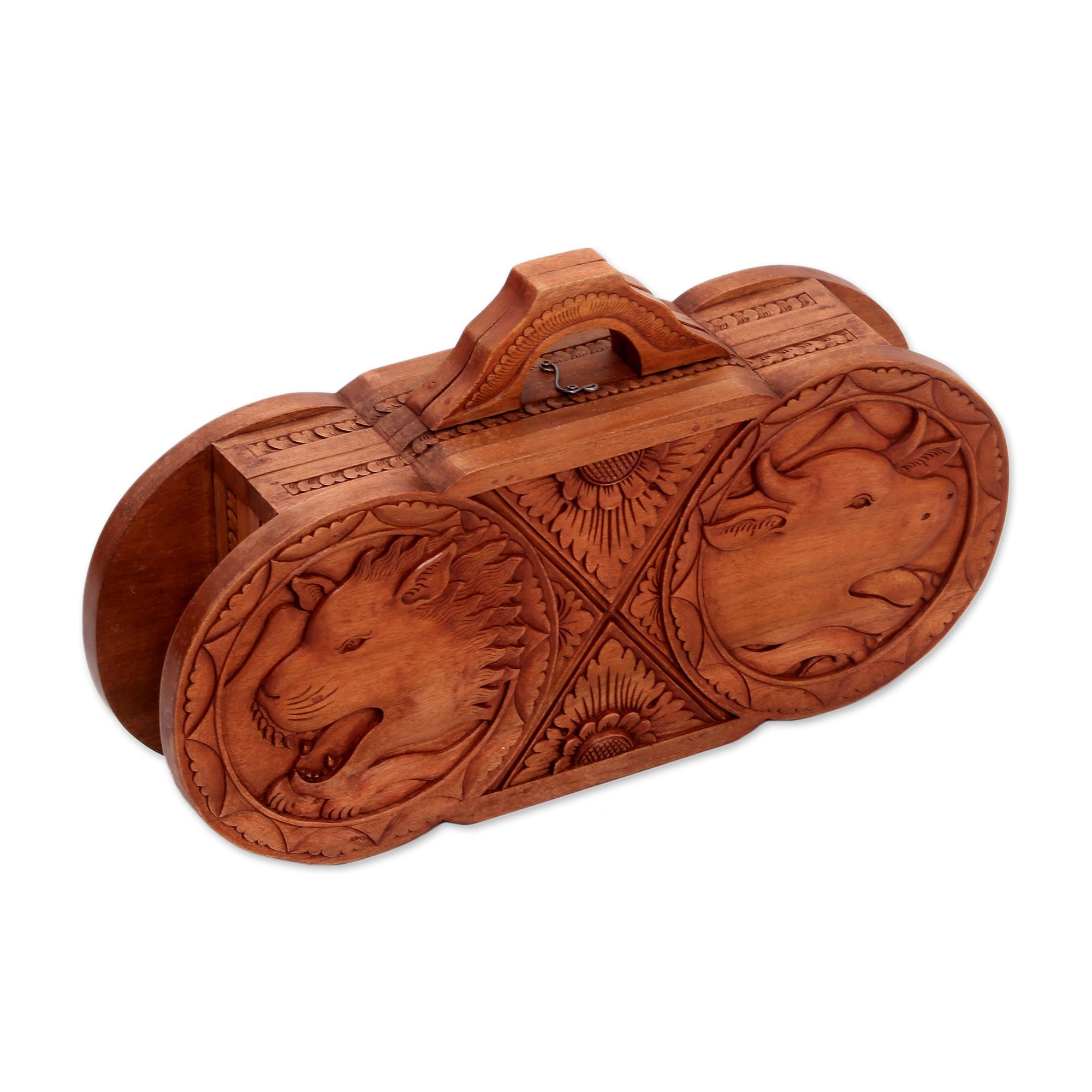 Premium Lion Meets Bull Handcrafted Backgammon Set