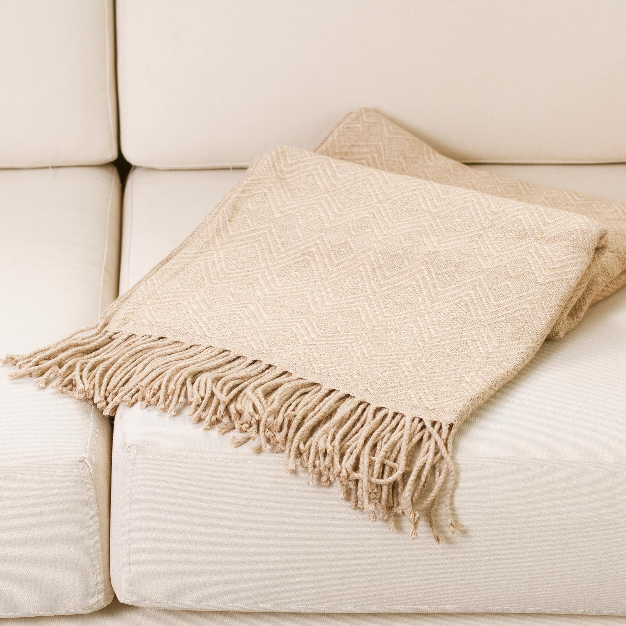 Premium Sandy Passion Alpaca Blend Throw Blanket - Ultimate Comfort