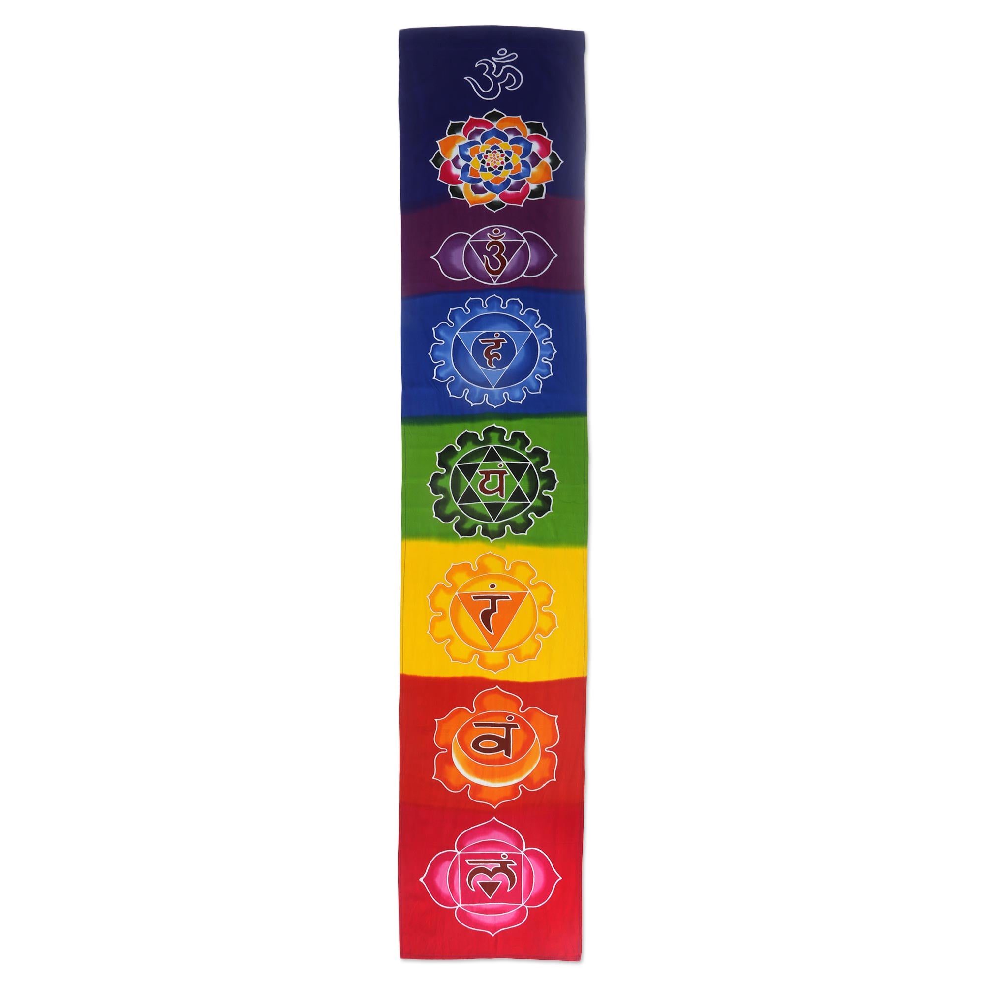 Premium Meditation Chakra Batik Wall Art - Large Handmade Mural