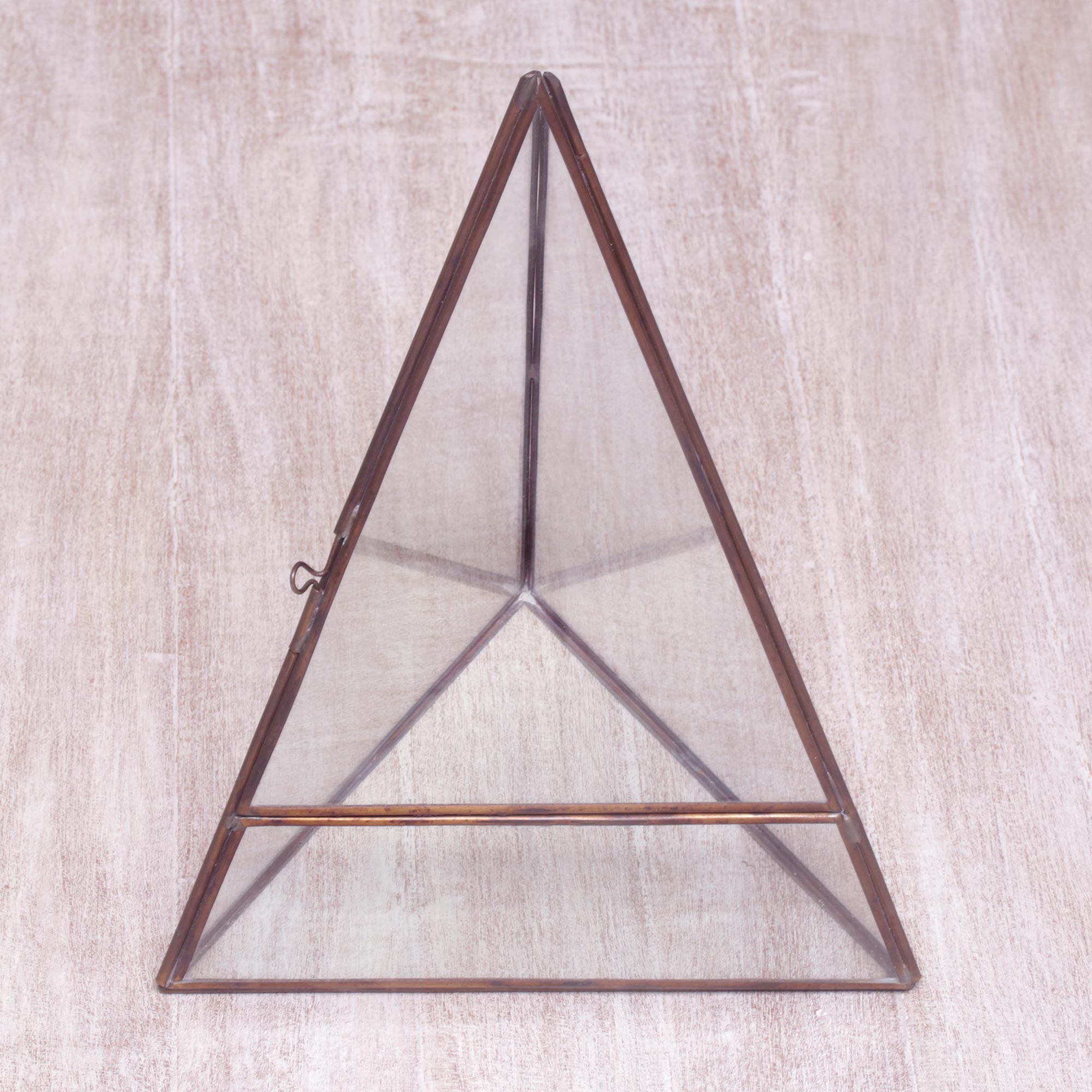 Premium Handmade Javanese Glass & Brass Pyramid Terrarium