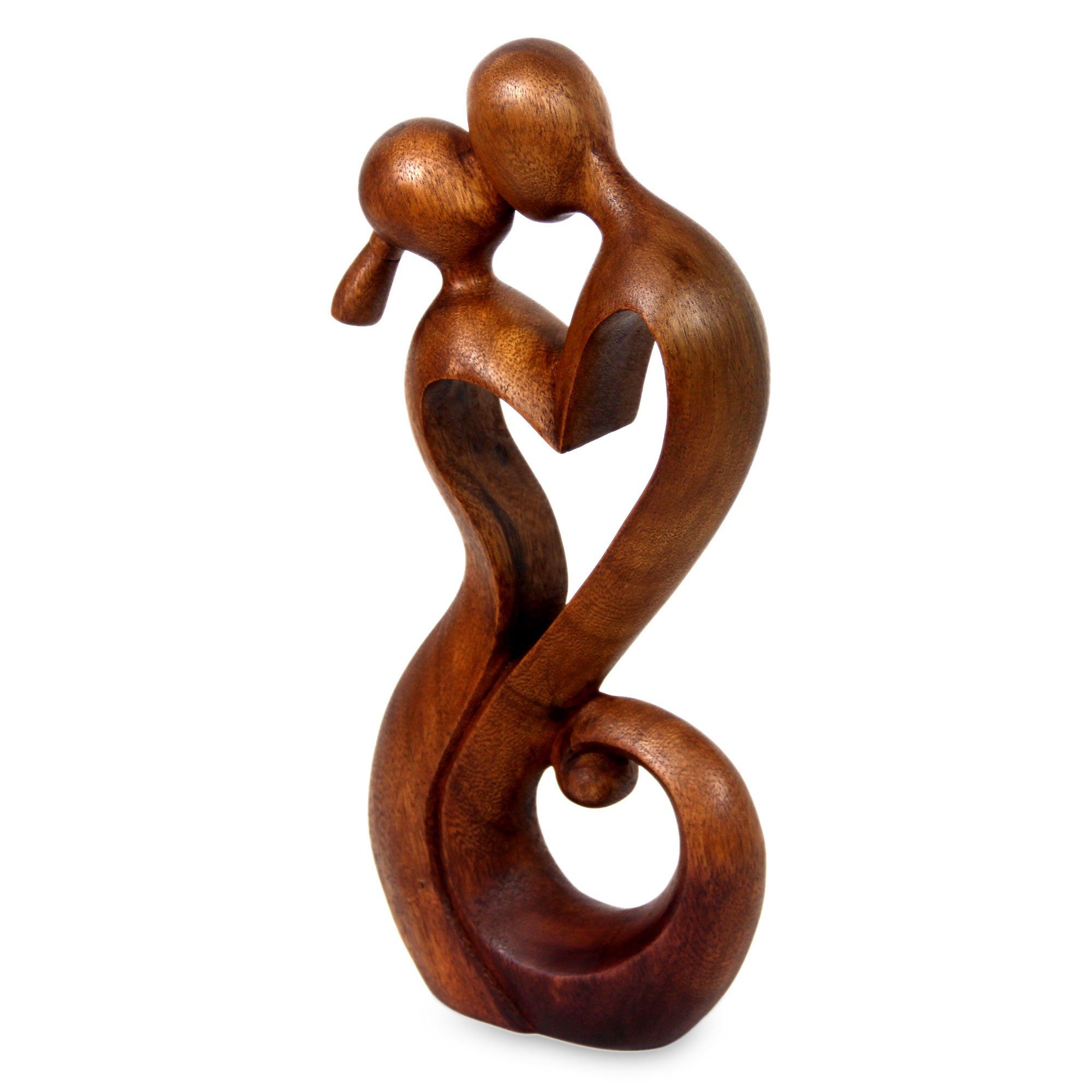 Premium Everlasting Kiss Suar Wood Sculpture - Handcrafted Art