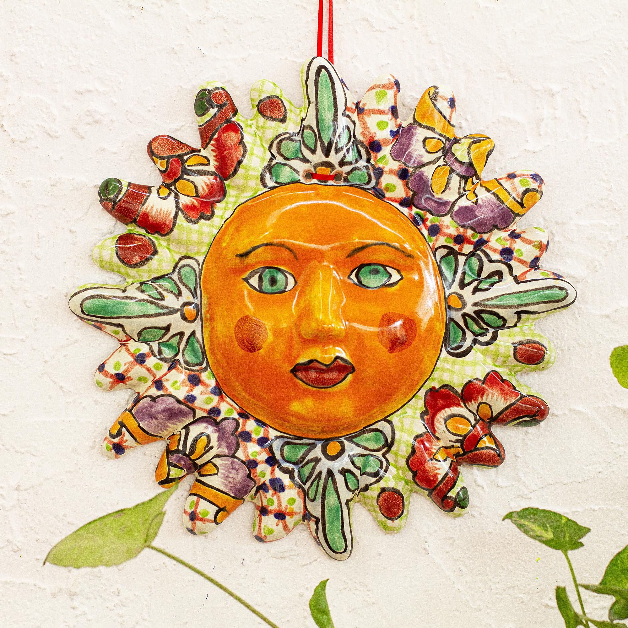 Premium Hand-Painted Ceramic Sun Wall Art by Ivan Martinez