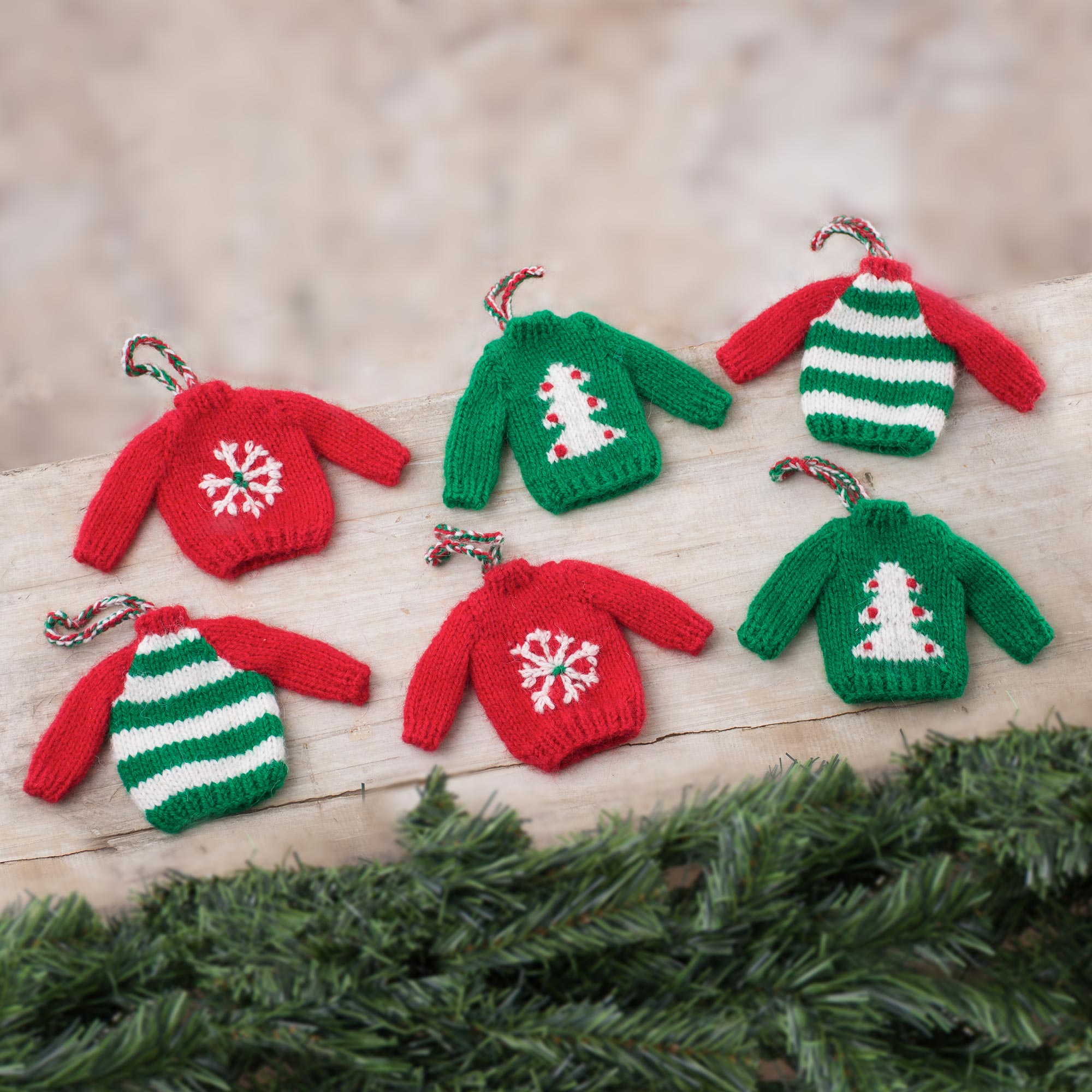 Premium Christmas Comfort Mini Sweater Ornaments - Set of 6