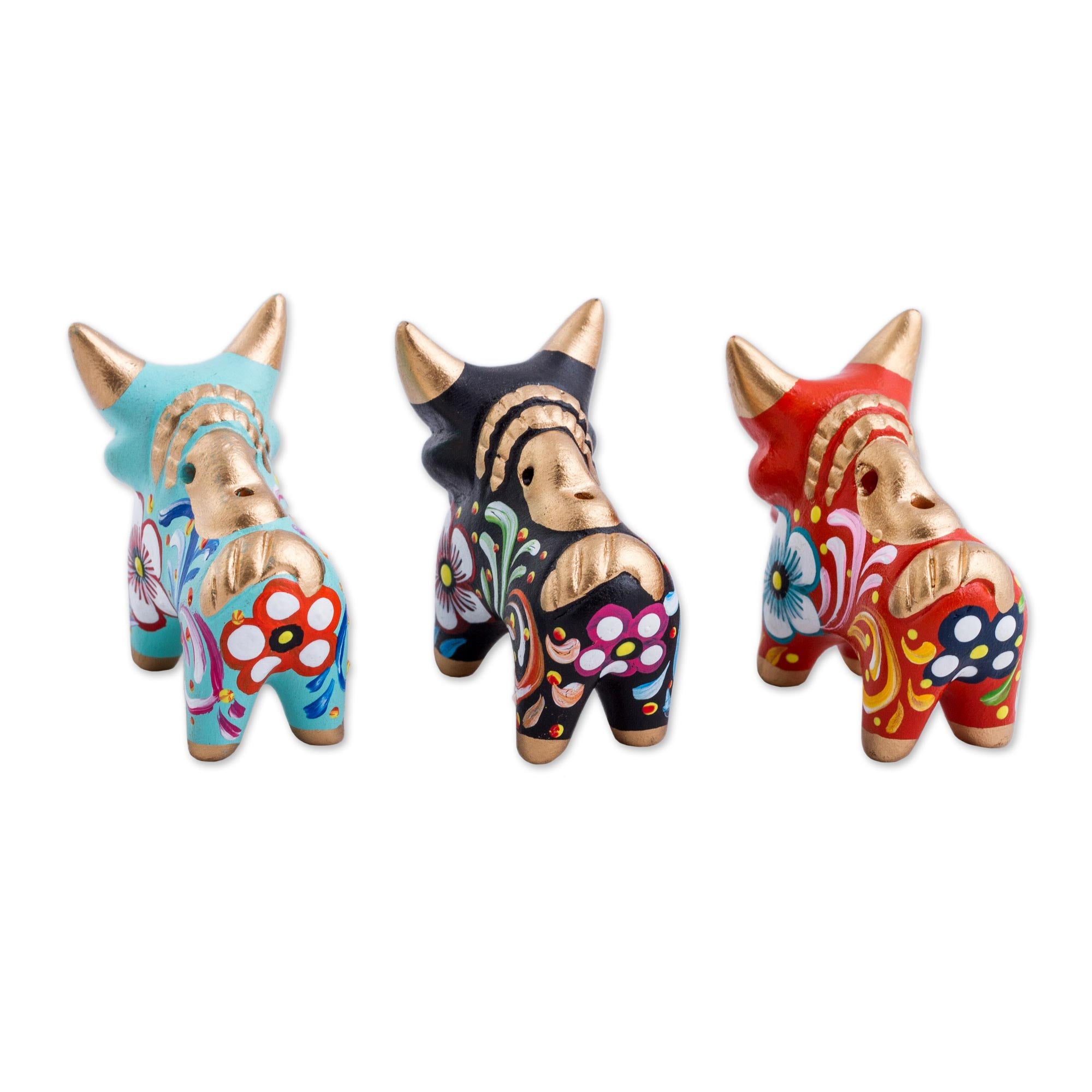 Premium Little Pucara Bulls Figurines - Handcrafted Home Decor Set