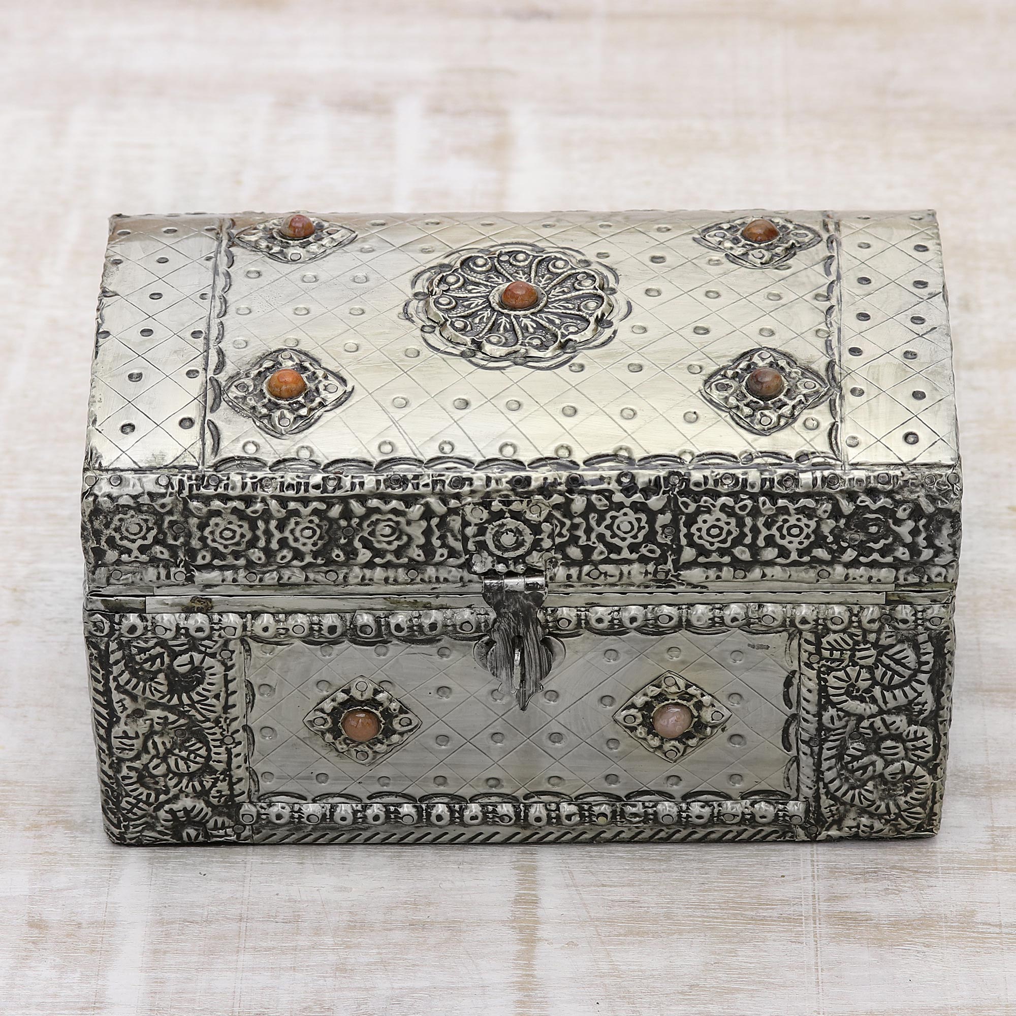 Premium Handcrafted Brass Jewelry Box with Mirror - Royal Collection from India