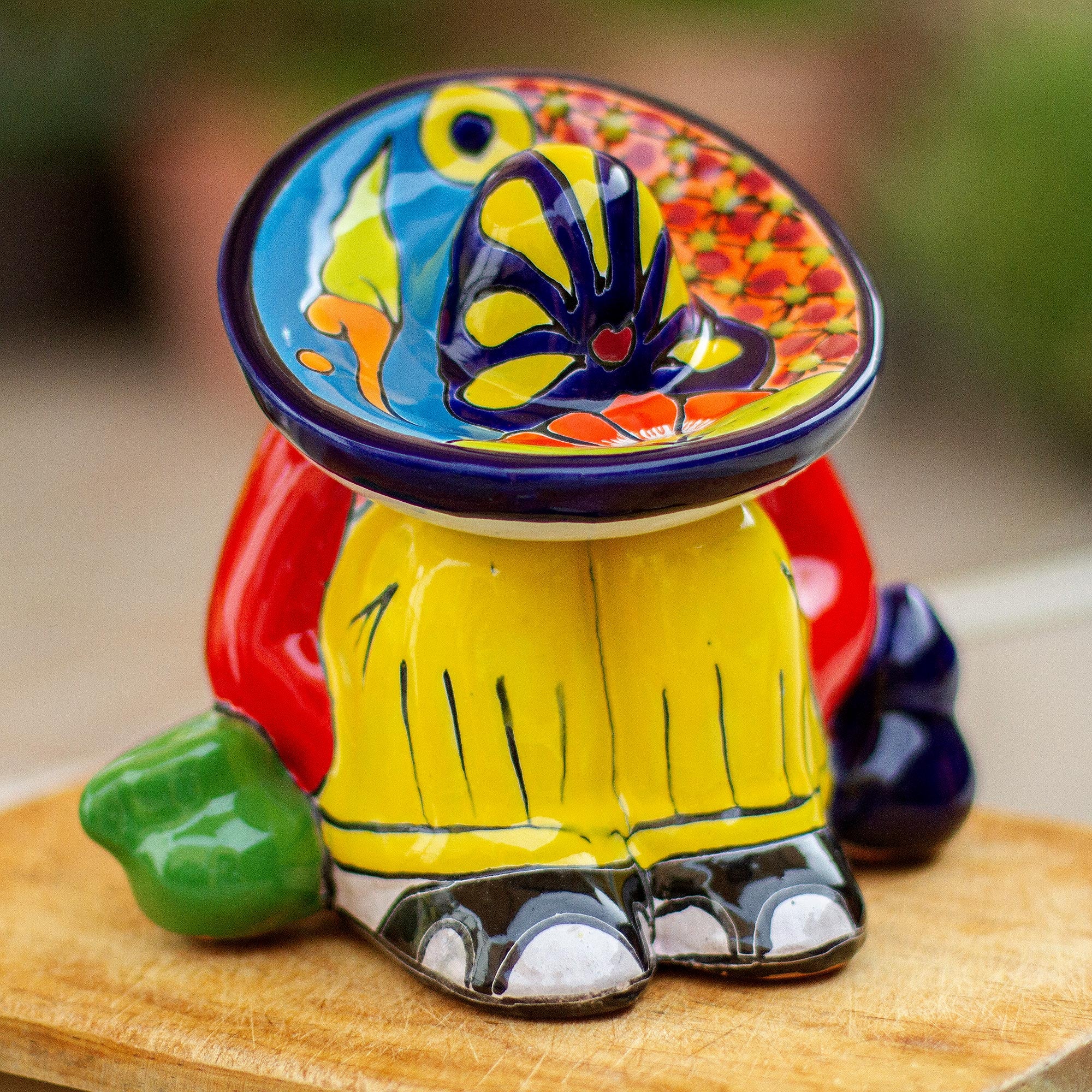 Premium Talavera-Style Sombrero Slumber Figurine – Handcrafted in Mexico
