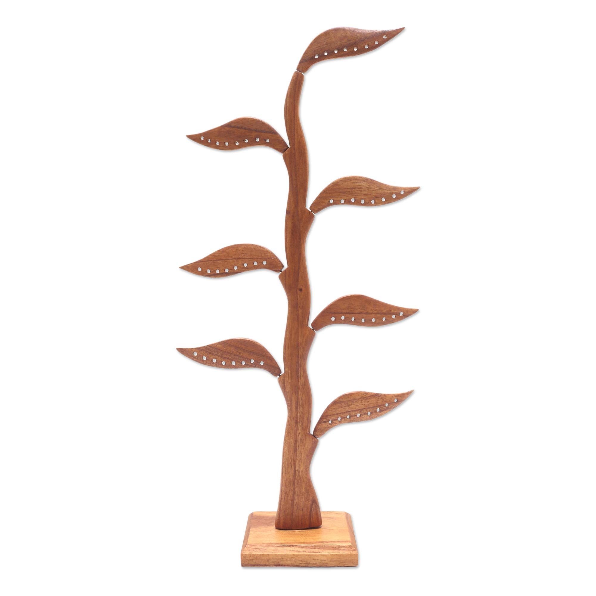 Premium Daun Salam Jewelry Holder – Handmade Jempinis Wood Leaf-Themed Organizer (21 Inch)