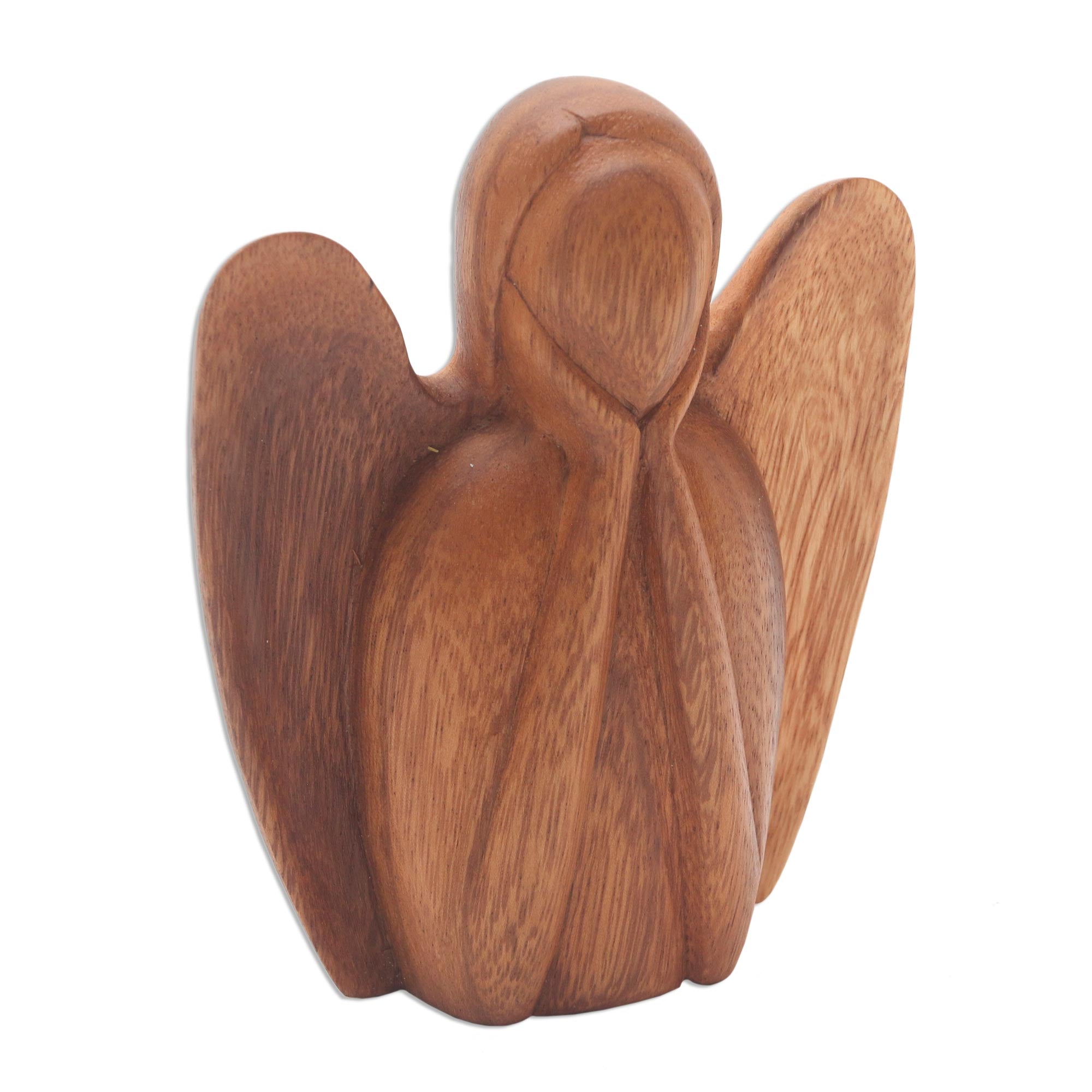 Premium Hand-Carved Angel Statuette - Watching Angel