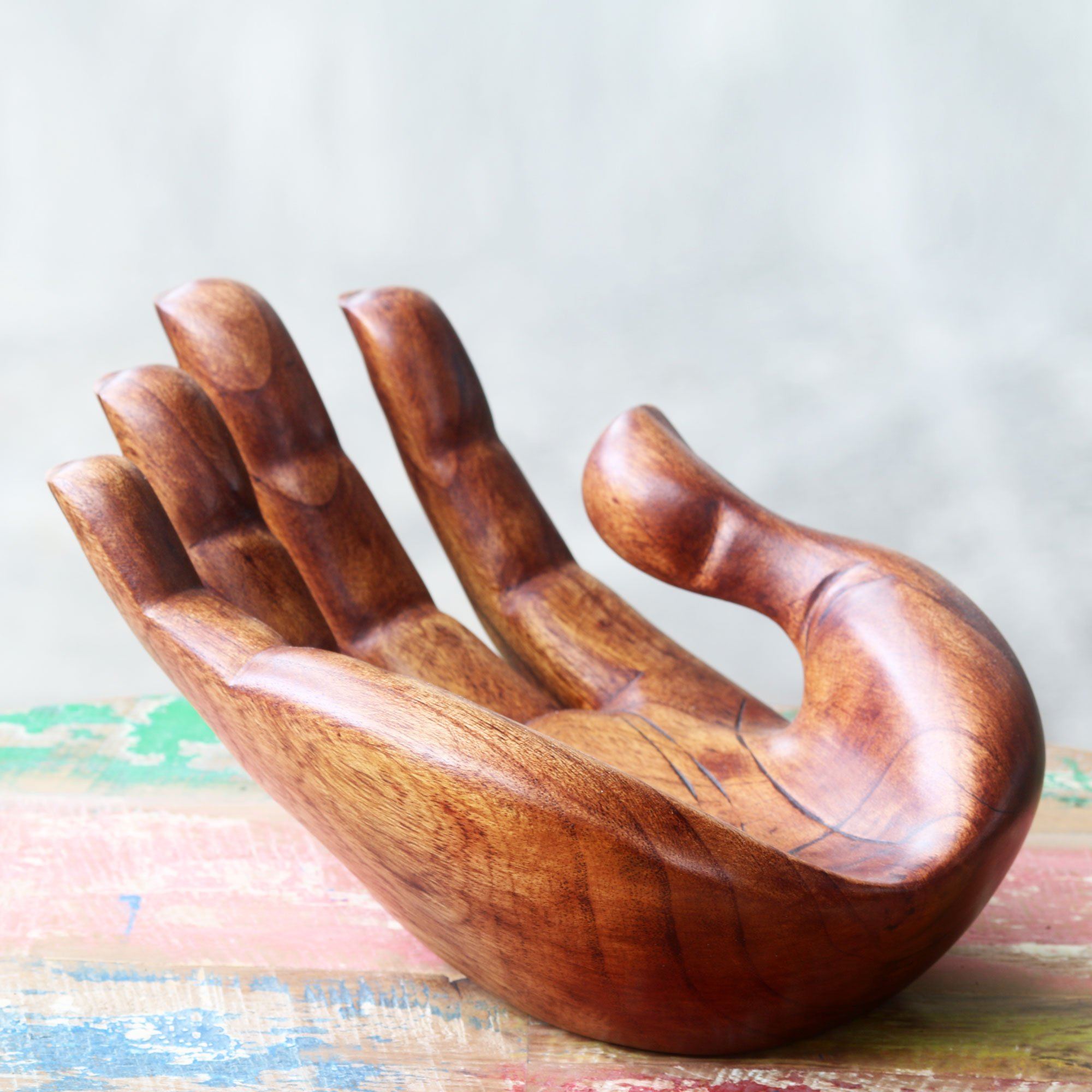Premium Suar Wood Praise & Gratitude Sculpture