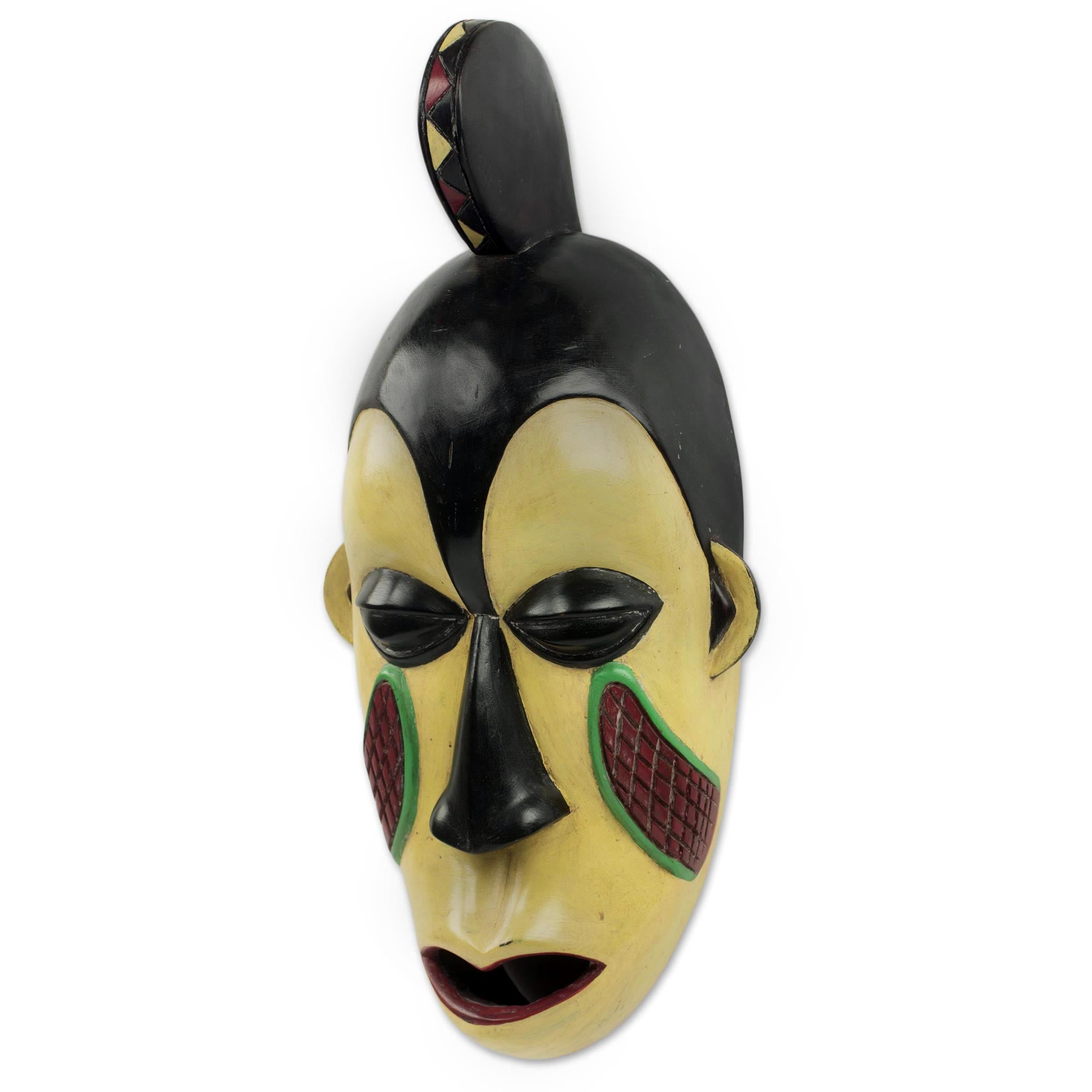 Premium Yoruba Tribe Handcrafted Sese Wood Wall Mask - Authentic African Art