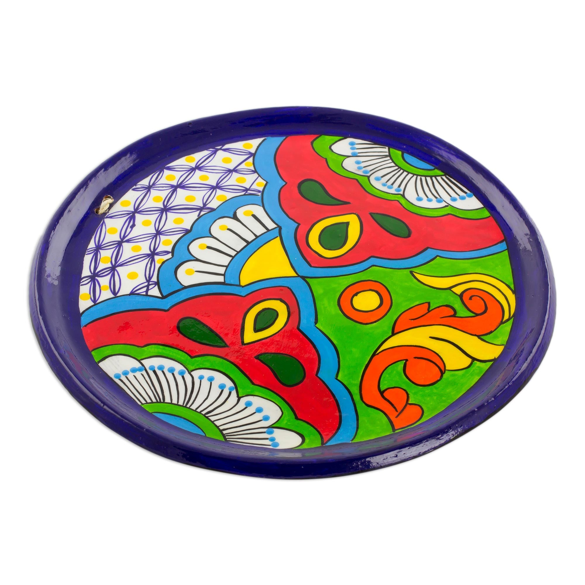 Premium Hand-Painted Floral Ceramic Plate – Guatemalan Artistry