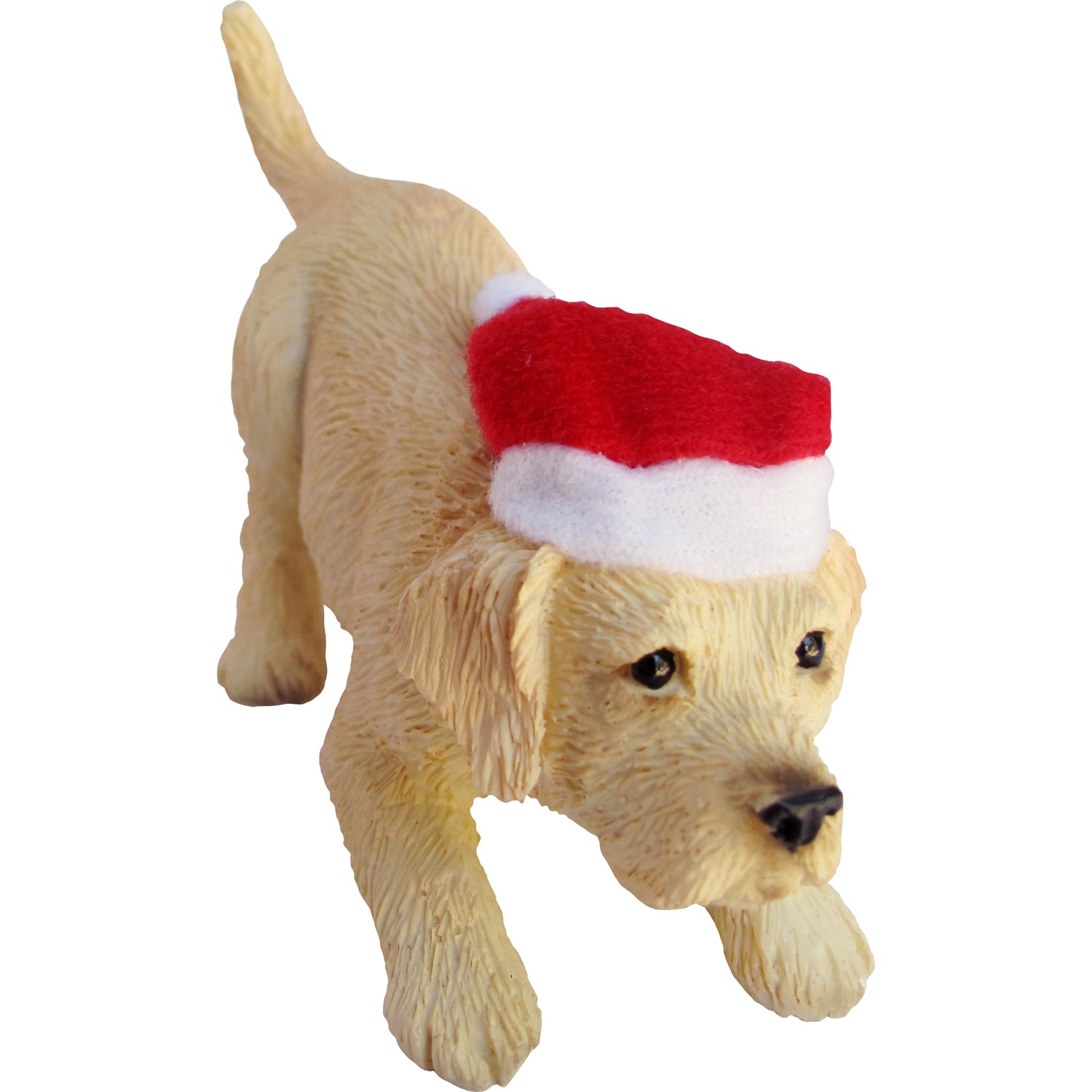 Premium Handcrafted Yellow Labrador Christmas Ornament - Festive Santa Hat Edition