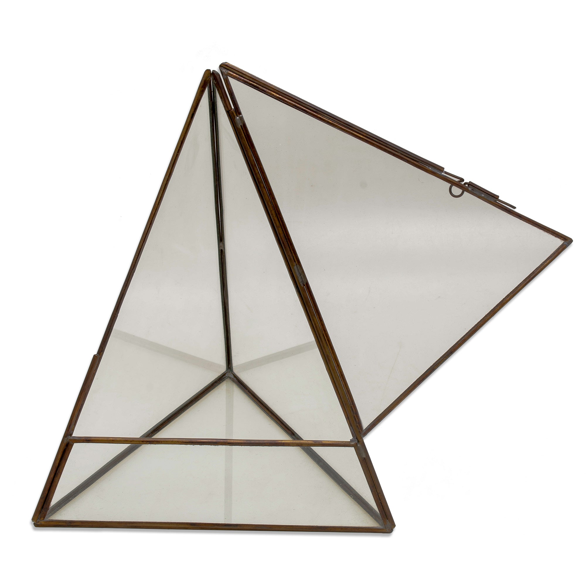Premium Handmade Javanese Glass & Brass Pyramid Terrarium