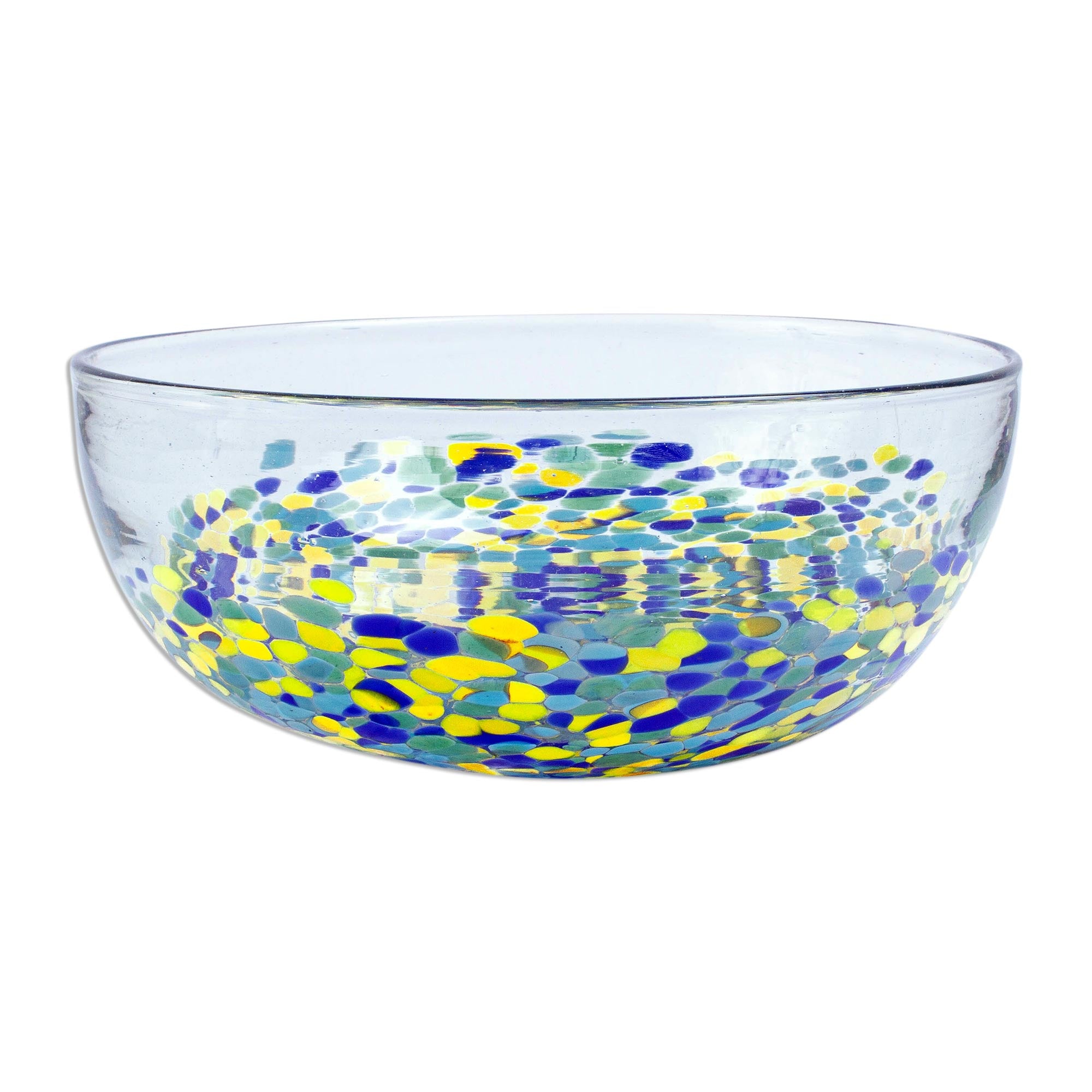 Premium Tropical Confetti Recycled Glass Serving Bowl - Handcrafted in Mexico