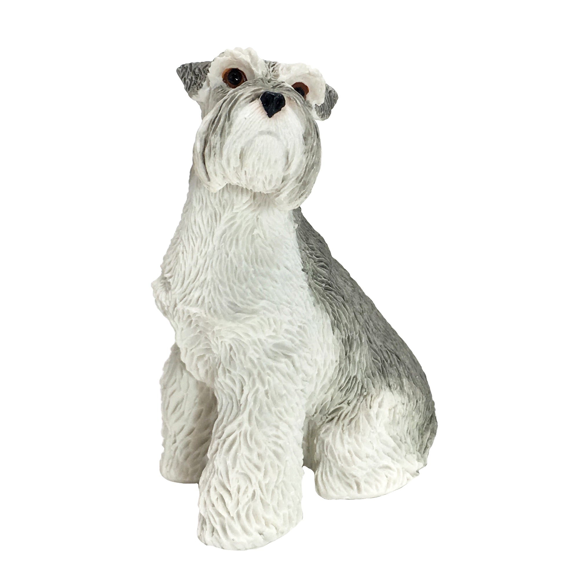 Premium Gray Schnauzer Sculpture - Handcrafted Dog Statue