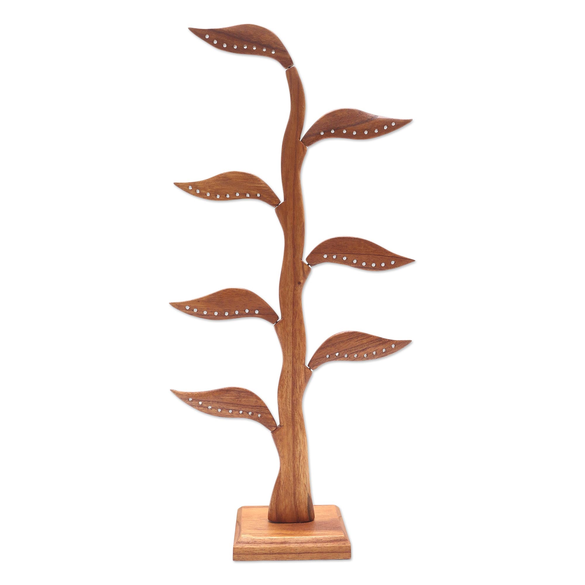 Premium Daun Salam Jewelry Holder – Handmade Jempinis Wood Leaf-Themed Organizer (21 Inch)