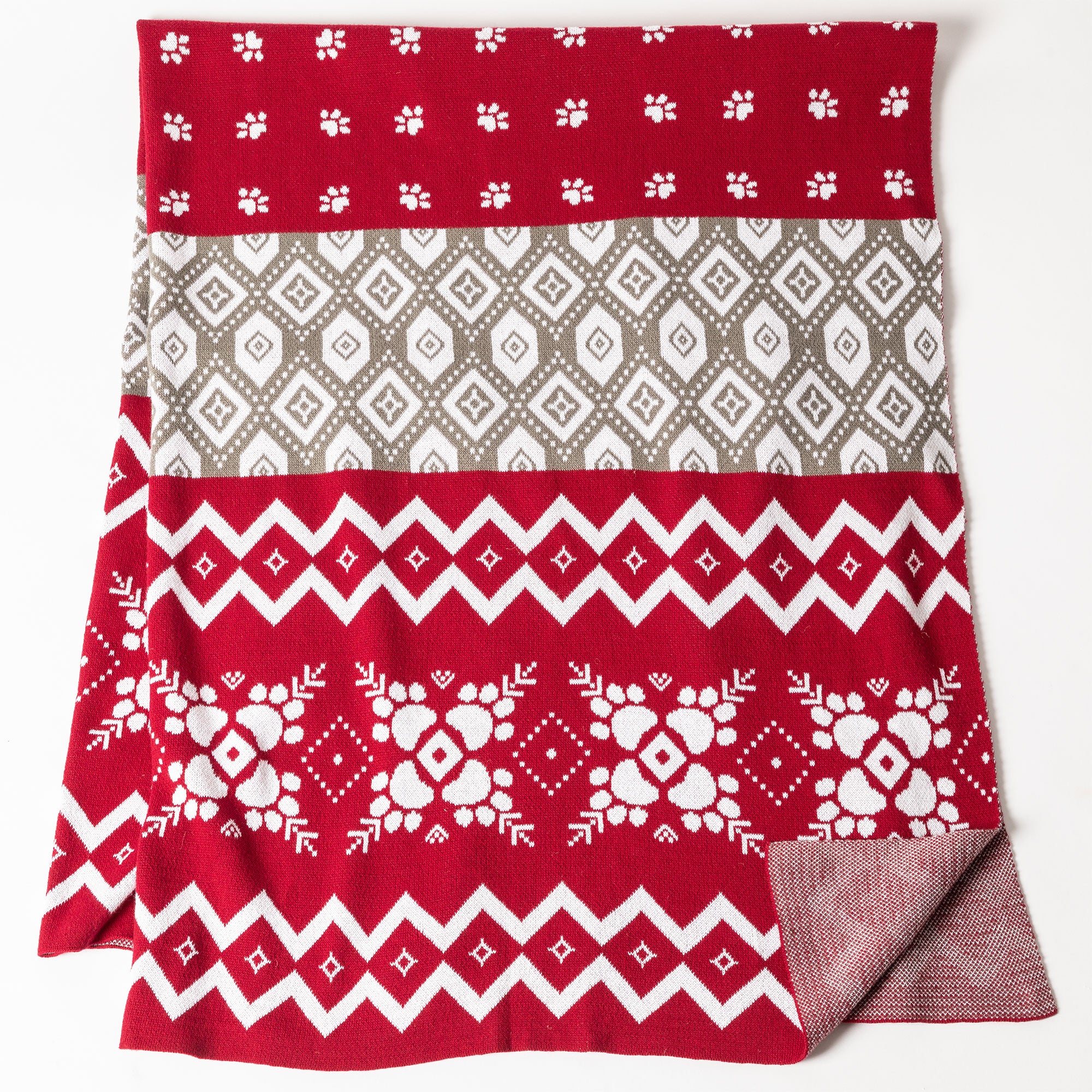 Premium Paw Prints Knitted Throw Blanket - Ultimate Holiday Comfort
