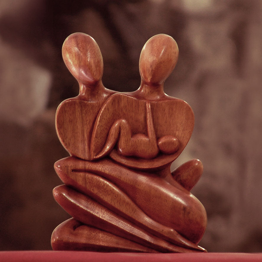 Premium Hand-Carved Family Unity Sculpture - Ultimate Home Decor