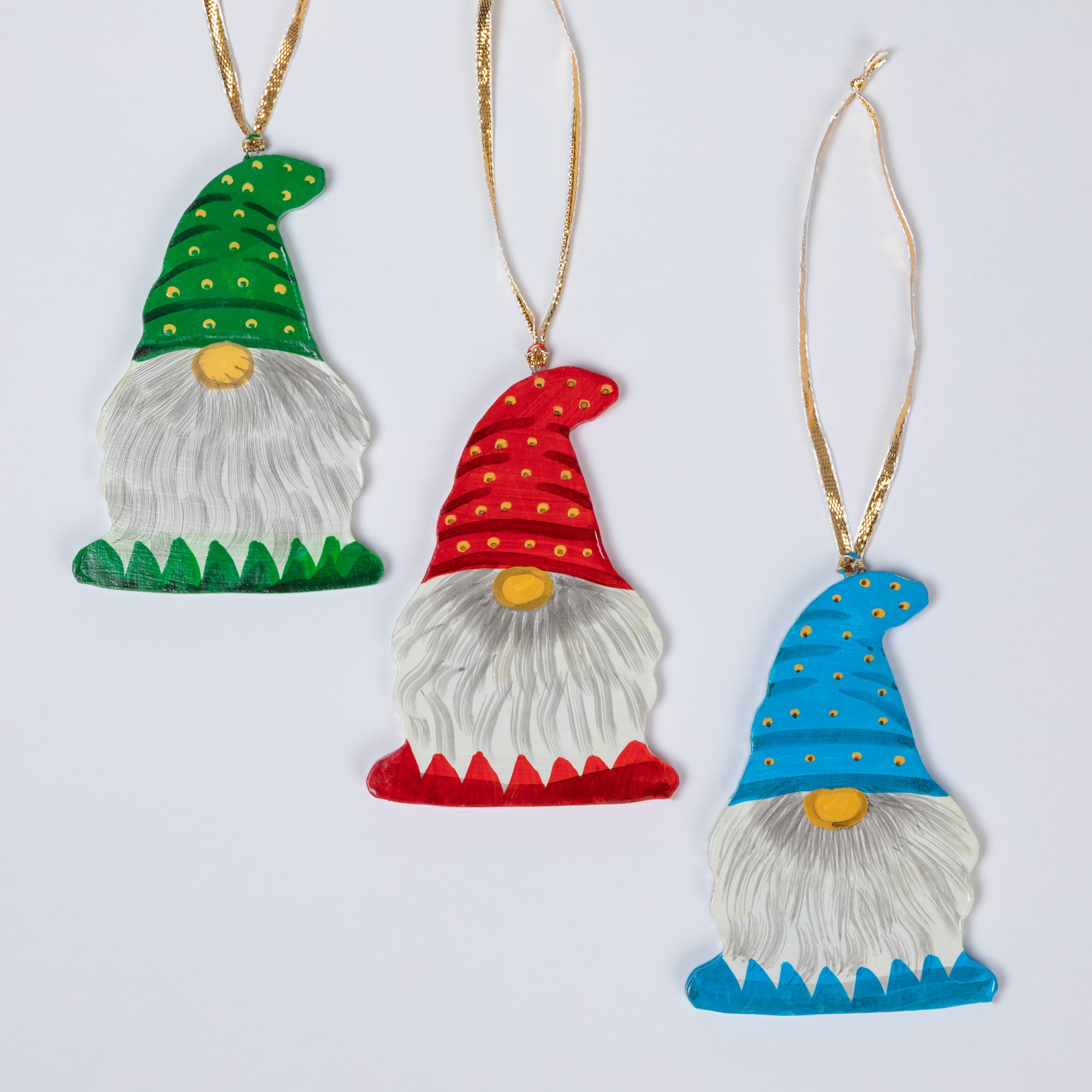Premium Hand-Painted Gnome Ornament Collection
