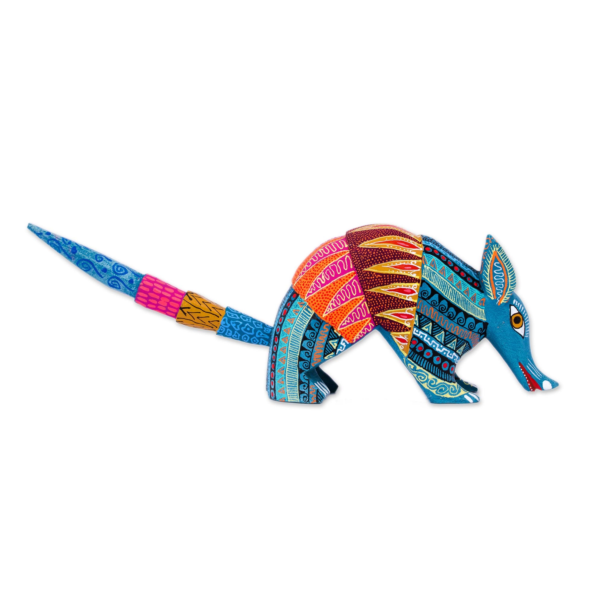 Premium Handcrafted Armadillo Alebrije Sculpture - Folk Art Masterpiece