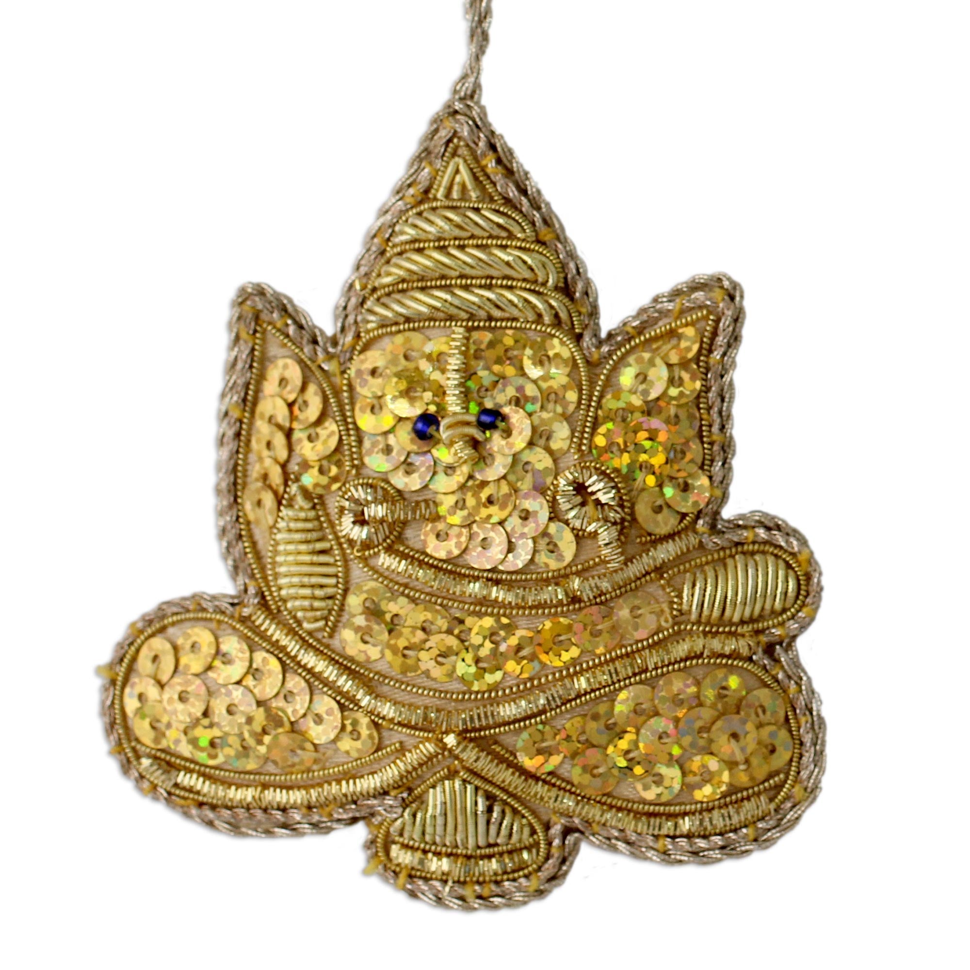 Premium Handmade Ganesha Glitter Ornaments - Set of 4